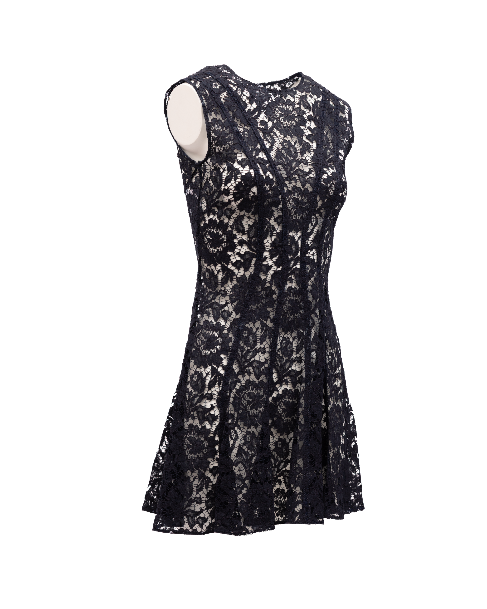 Valentino Garavani Floral Black Lace Mini Women's Dress