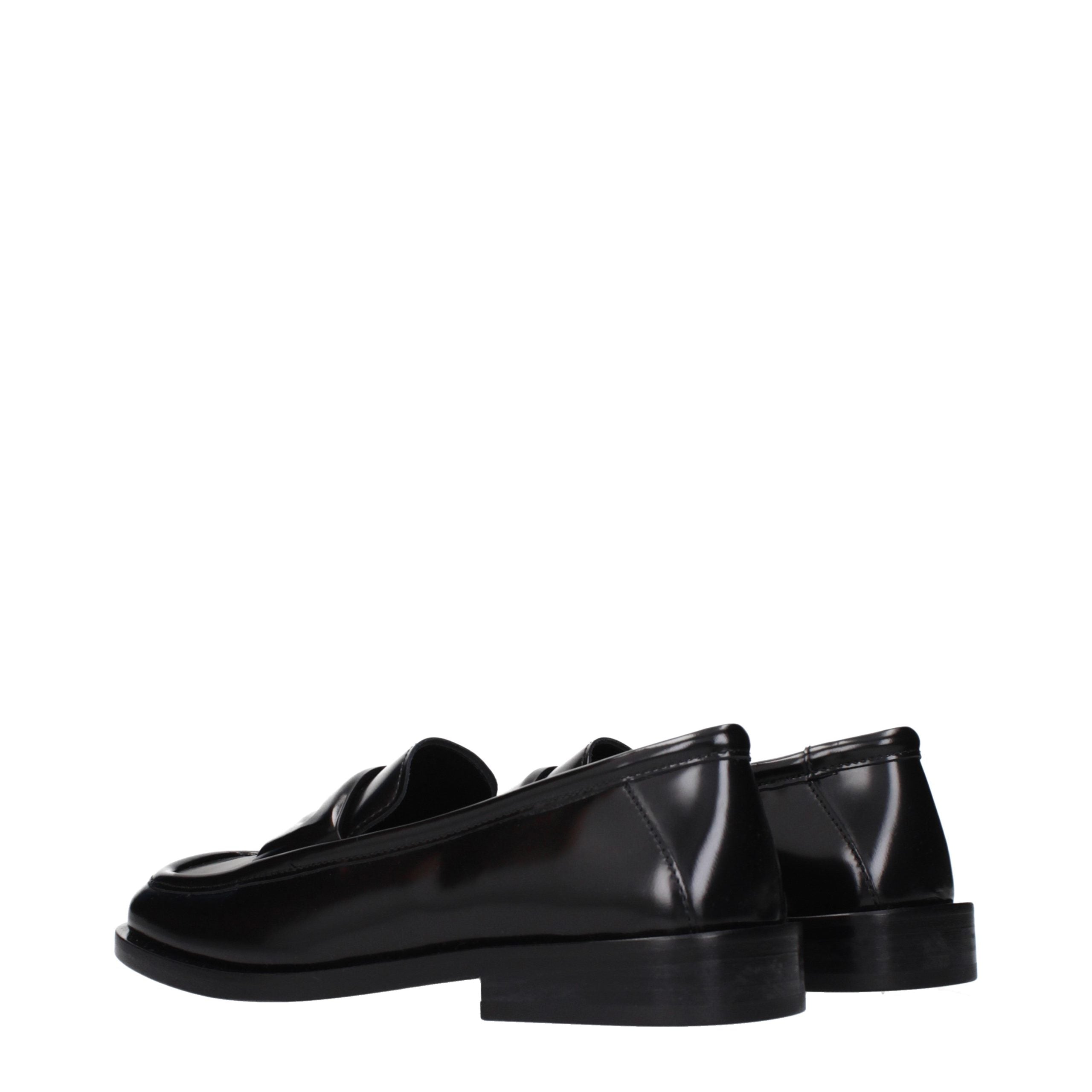 The Attico Black Leather Slip-On Women's Loafers