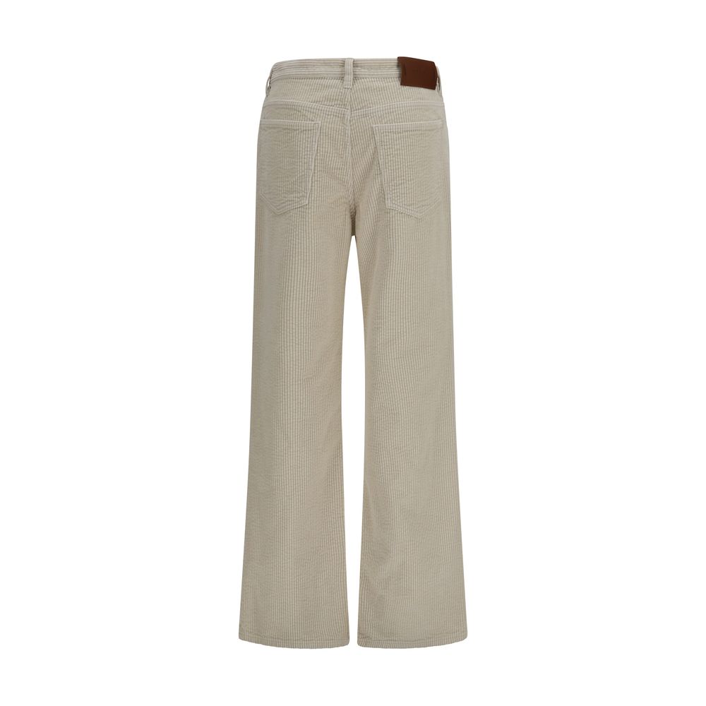 Marni Beige Cotton Flared Women's Pants
