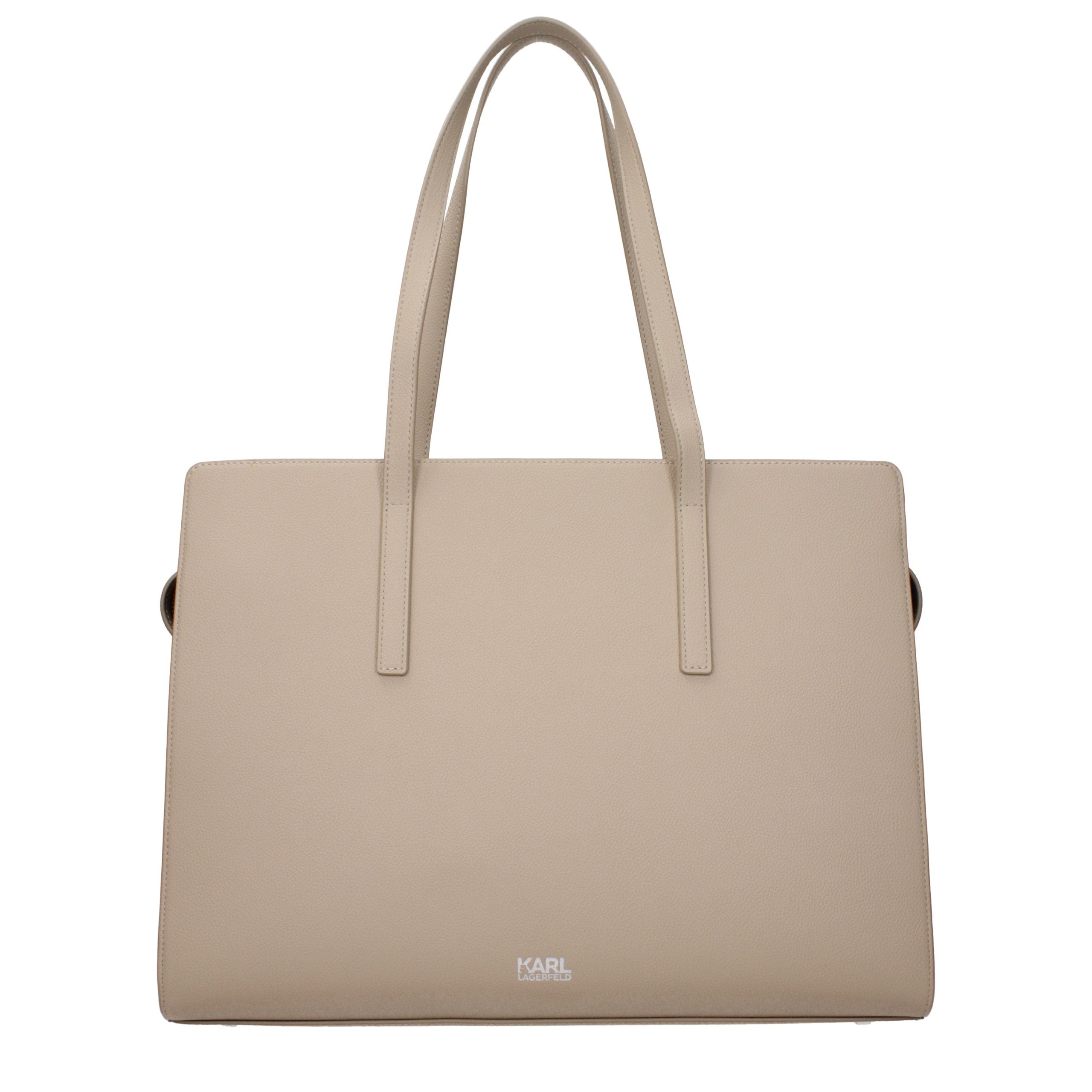 Karl Lagerfeld Beige Leather Shoulder Women's Bag