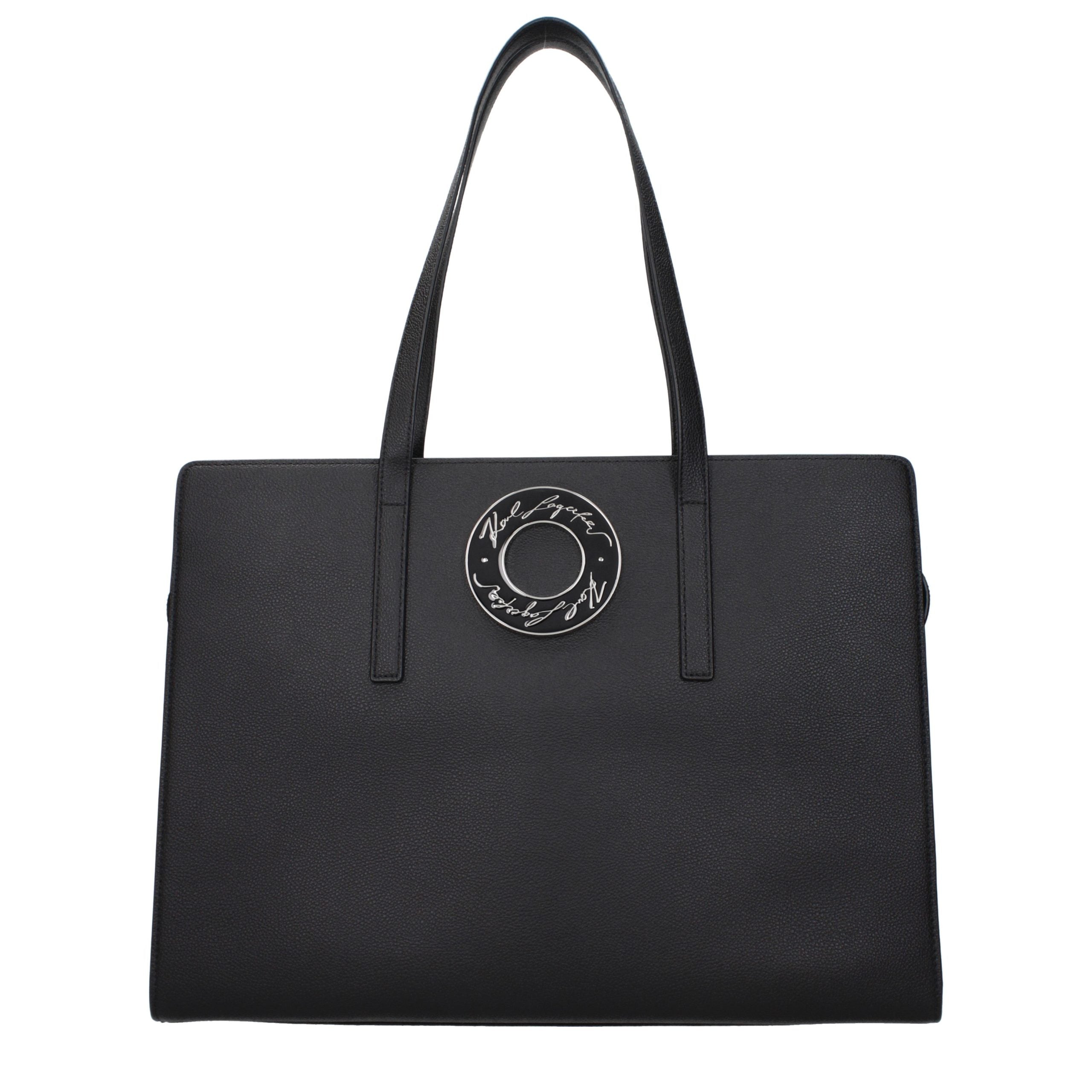 Karl Lagerfeld Black Leather Shoulder Women's Bag