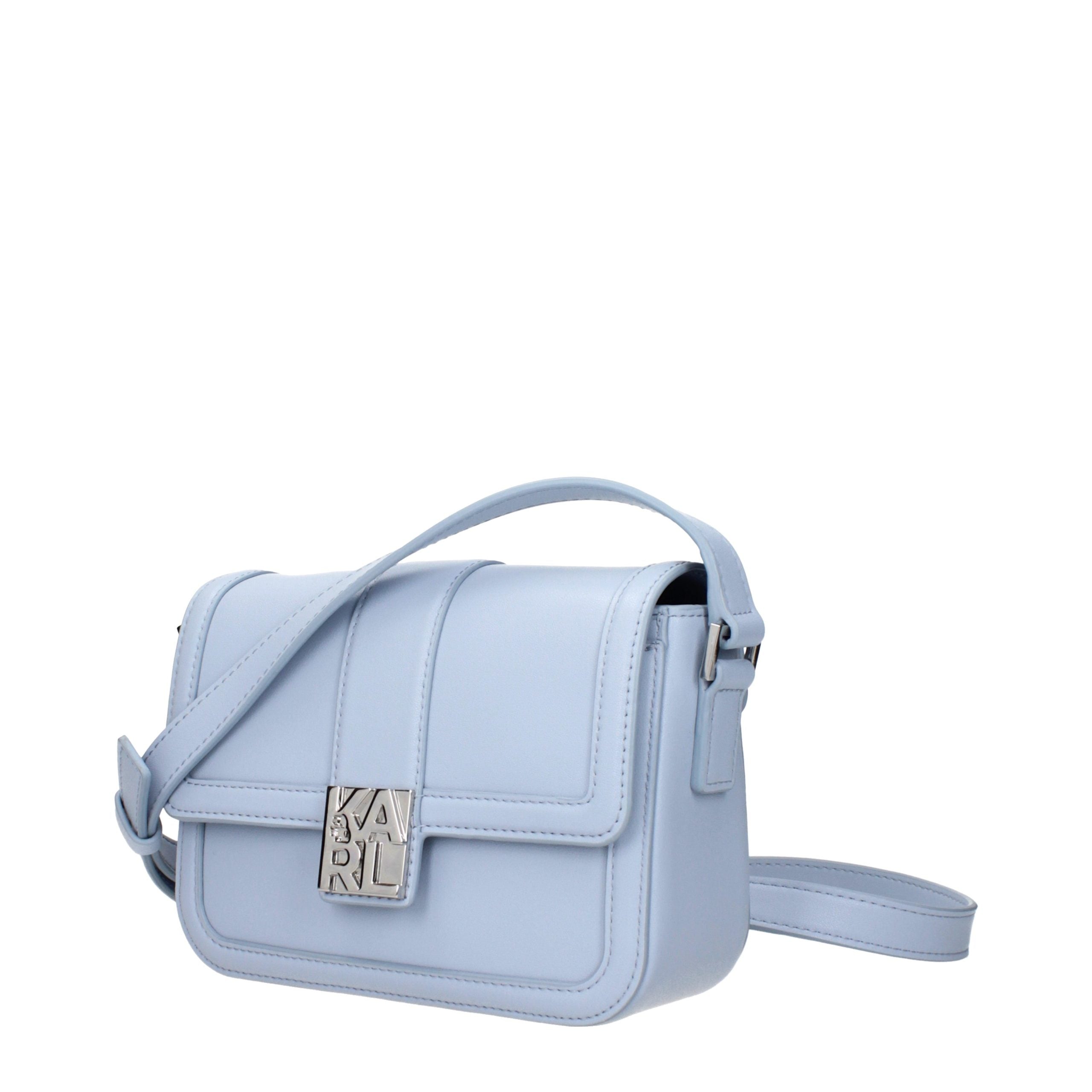 Karl Lagerfeld Light Blue Leather Crossbody Women's Bag