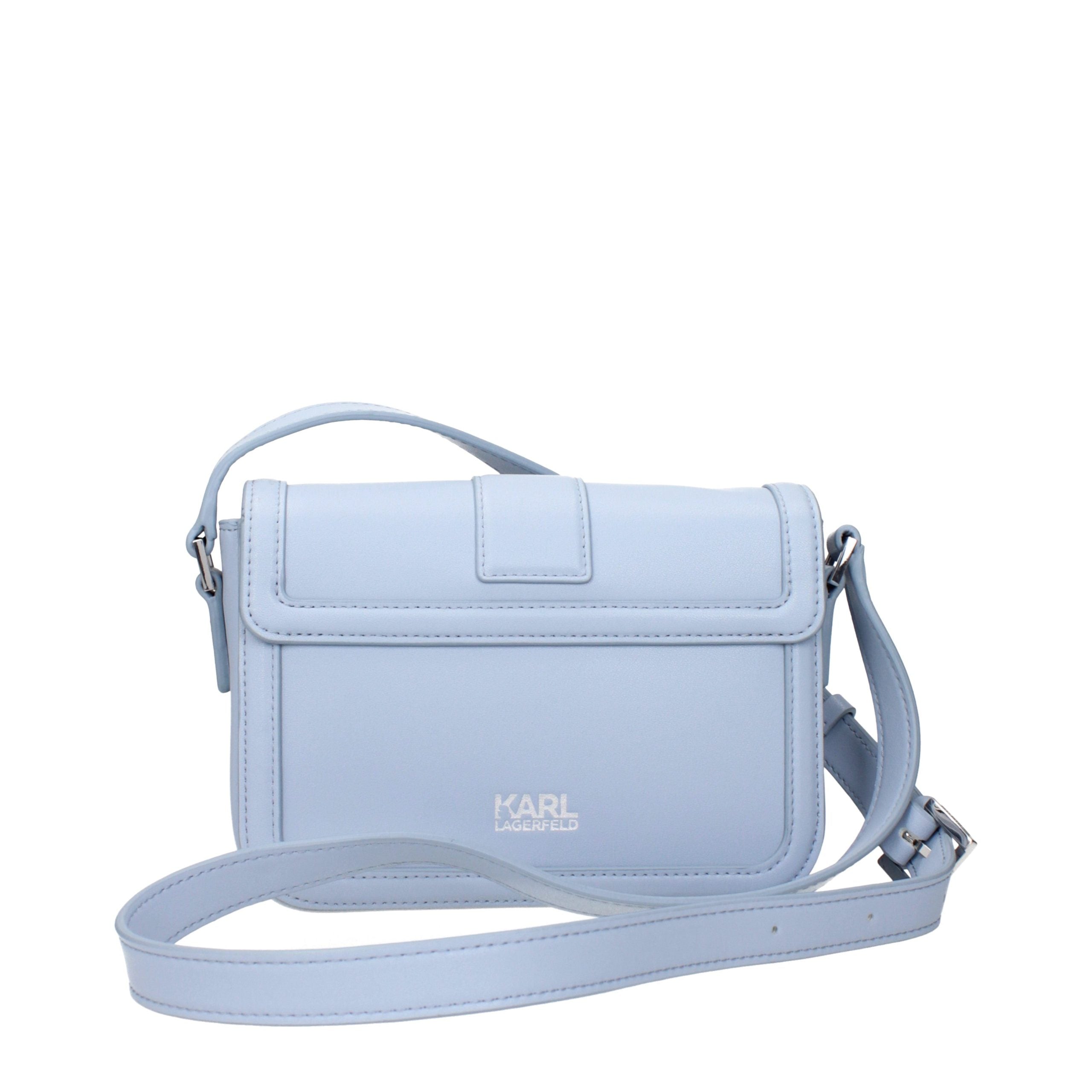 Karl Lagerfeld Light Blue Leather Crossbody Women's Bag