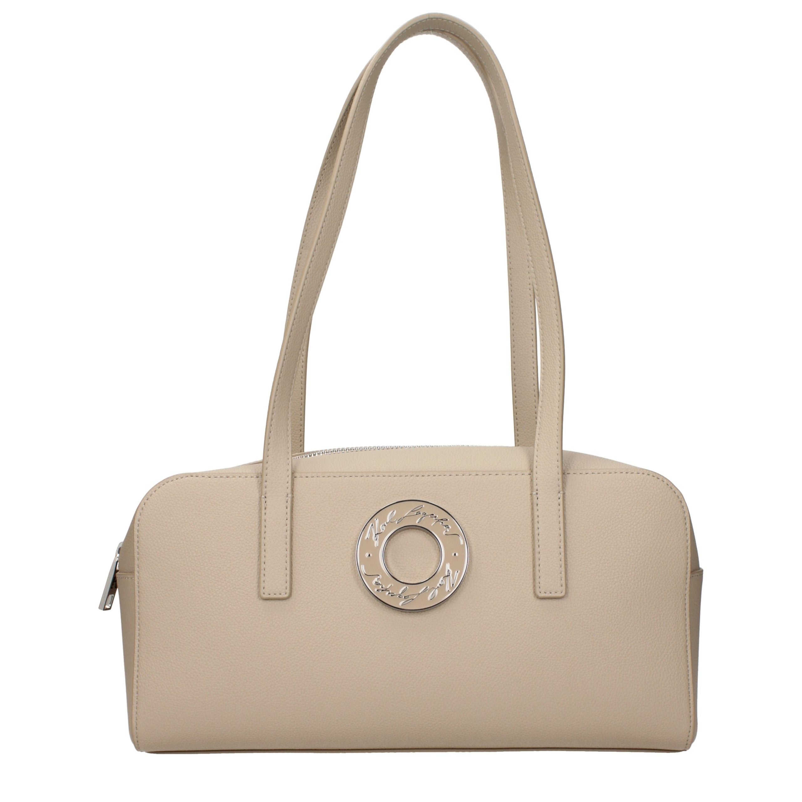Karl Lagerfeld Beige Leather Shoulder Women's Bag