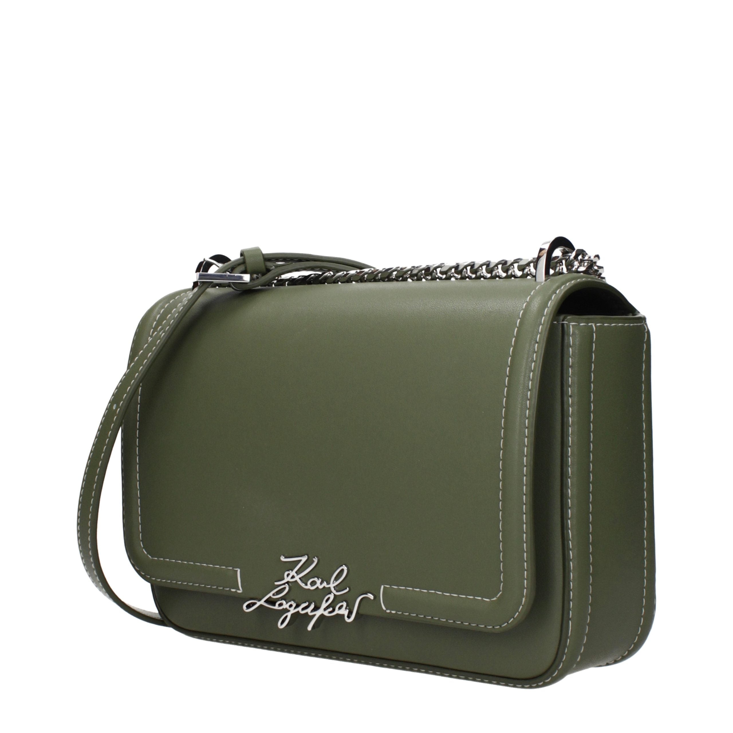 Karl Lagerfeld Green Leather Shoulder Women's Bag