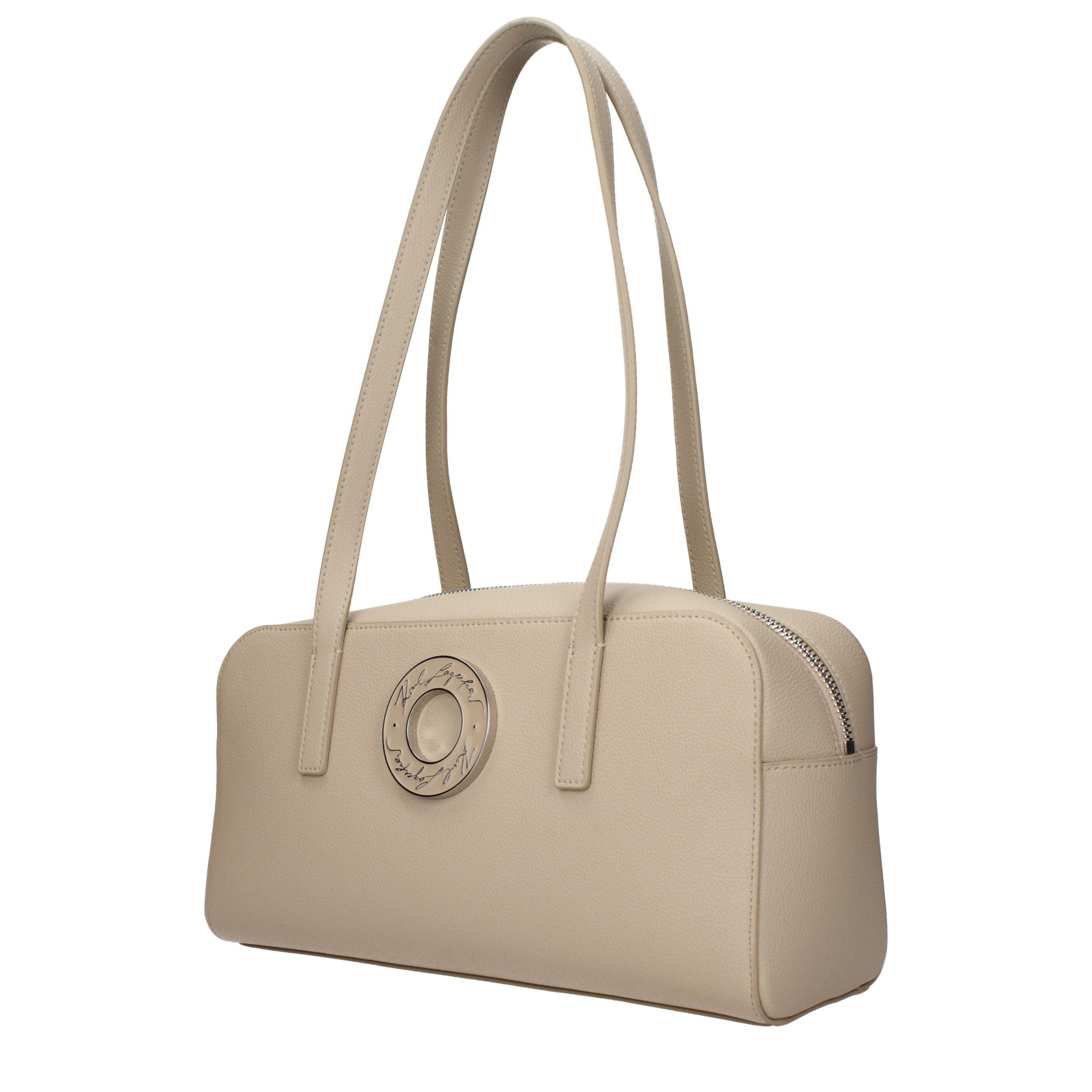 Karl Lagerfeld Beige Leather Shoulder Women's Bag