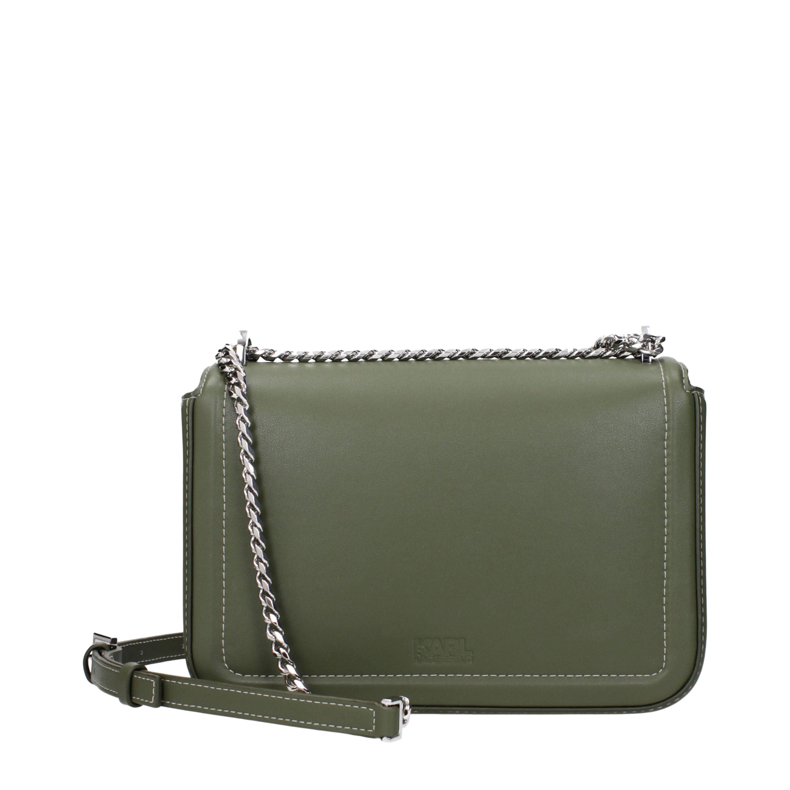 Karl Lagerfeld Green Leather Shoulder Women's Bag