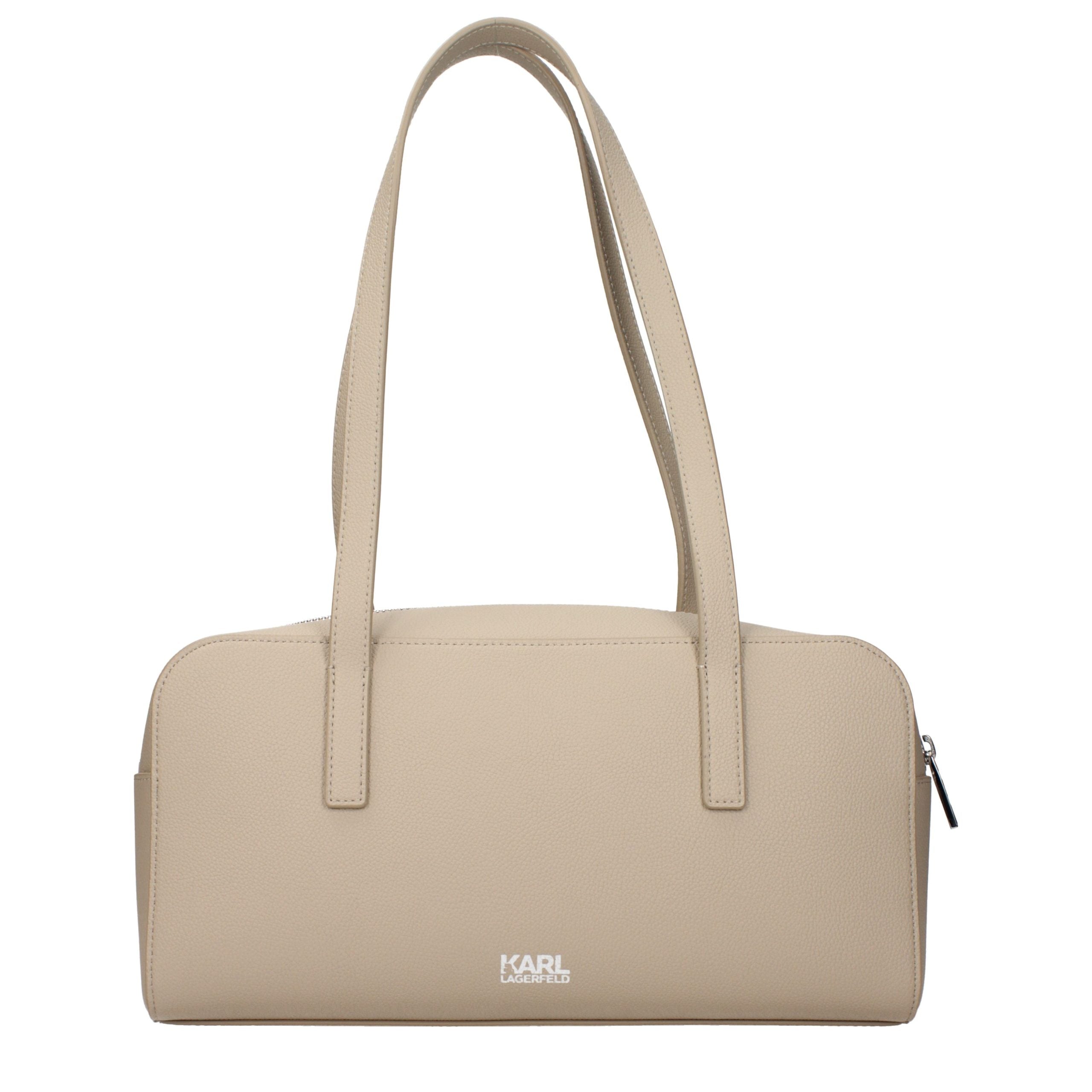 Karl Lagerfeld Beige Leather Shoulder Women's Bag