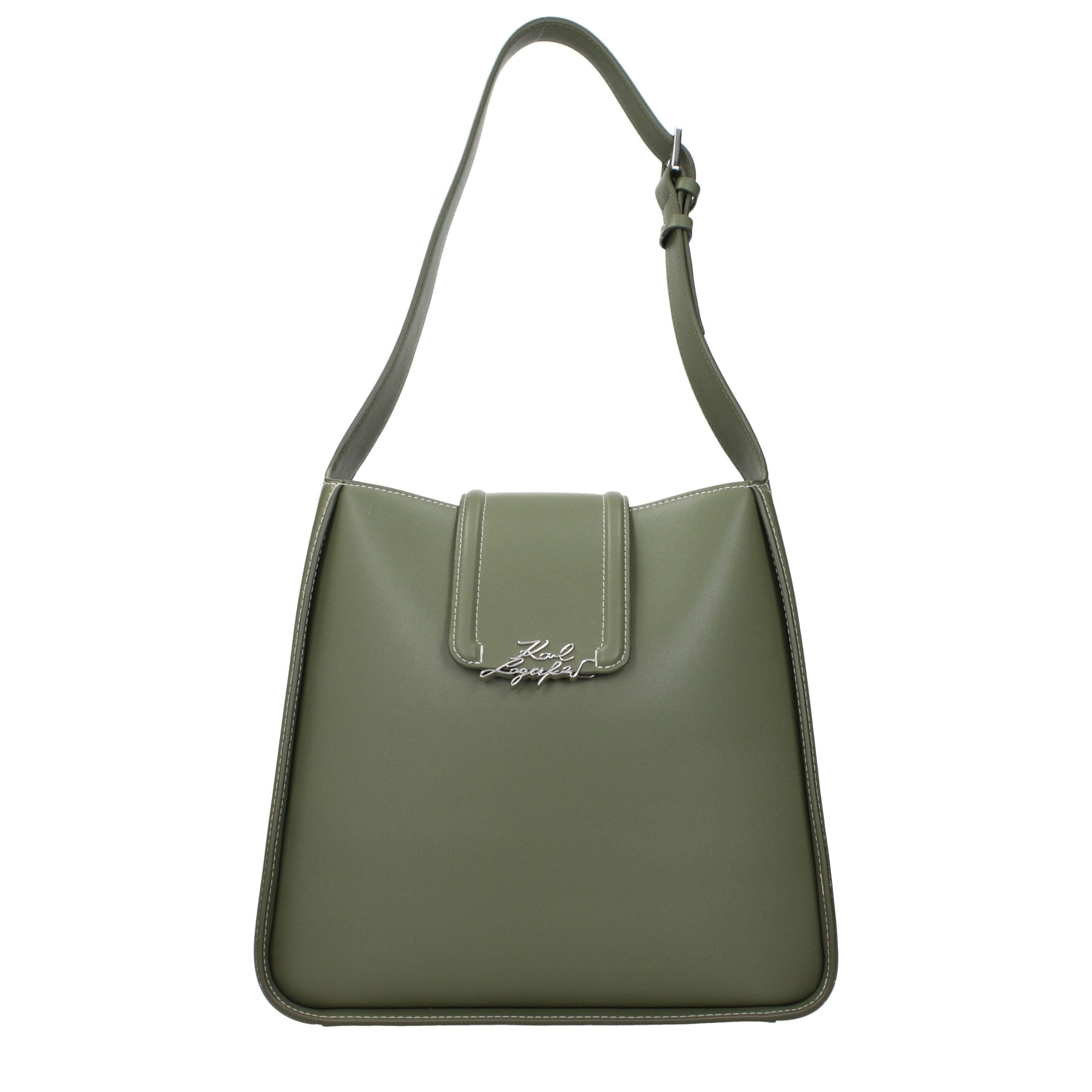 Karl Lagerfeld Green Leather Shoulder Women's Bag