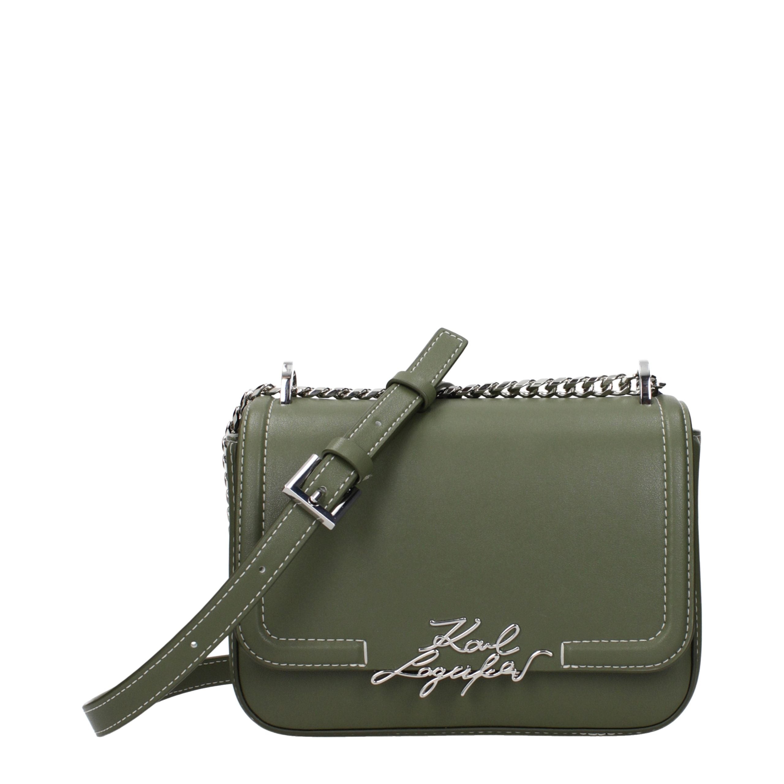 Karl Lagerfeld Green Leather Crossbody Women's Bag