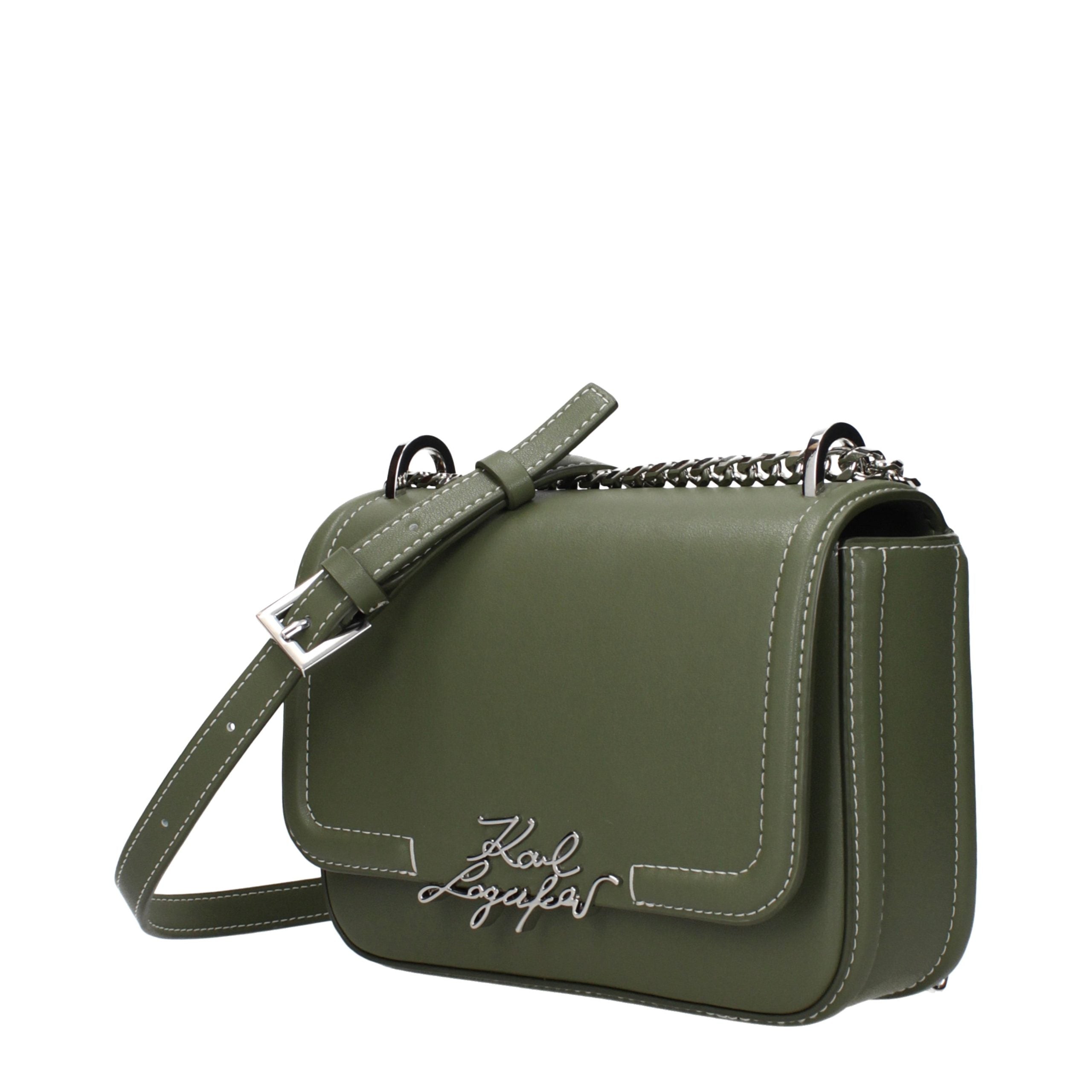 Karl Lagerfeld Green Leather Crossbody Women's Bag