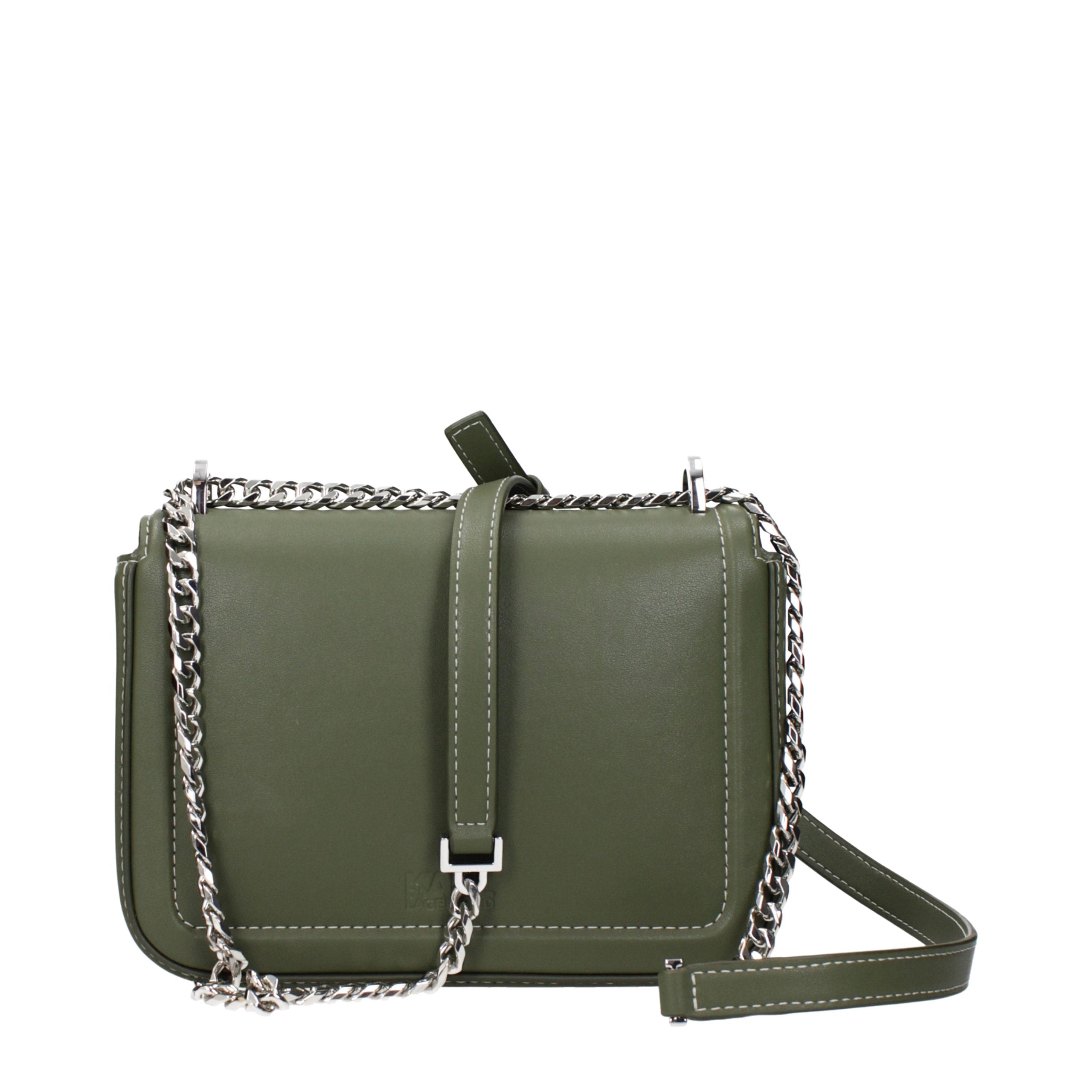 Karl Lagerfeld Green Leather Crossbody Women's Bag