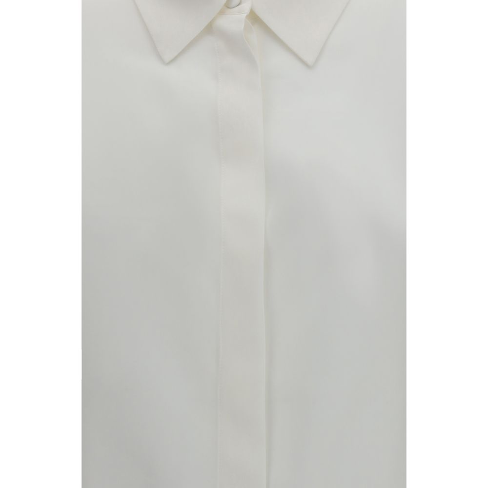 Lardini White Silk Dress Women's Shirt