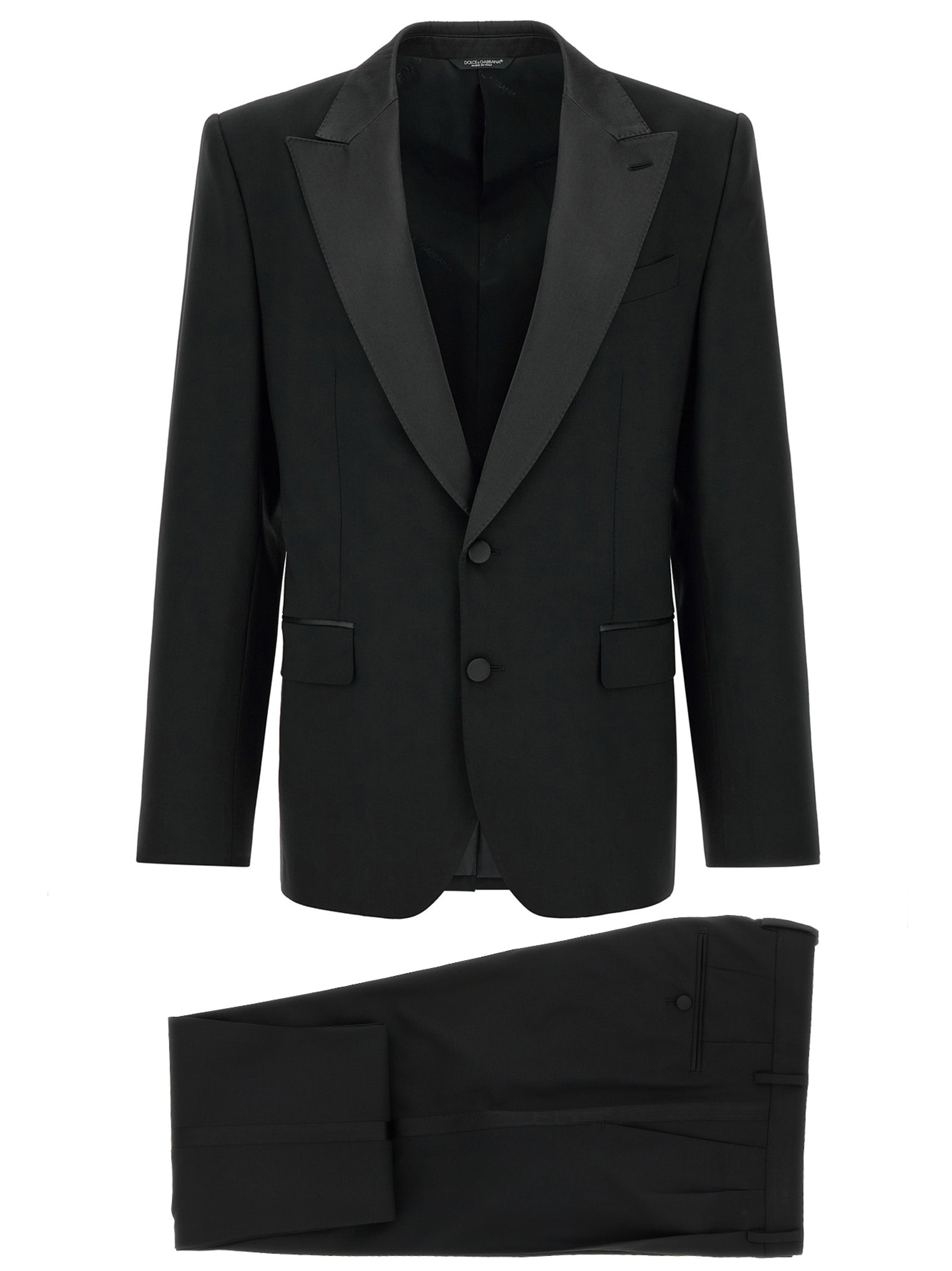 Dolce & Gabbana Black Virgin Wool Two-Piece Men's Suit