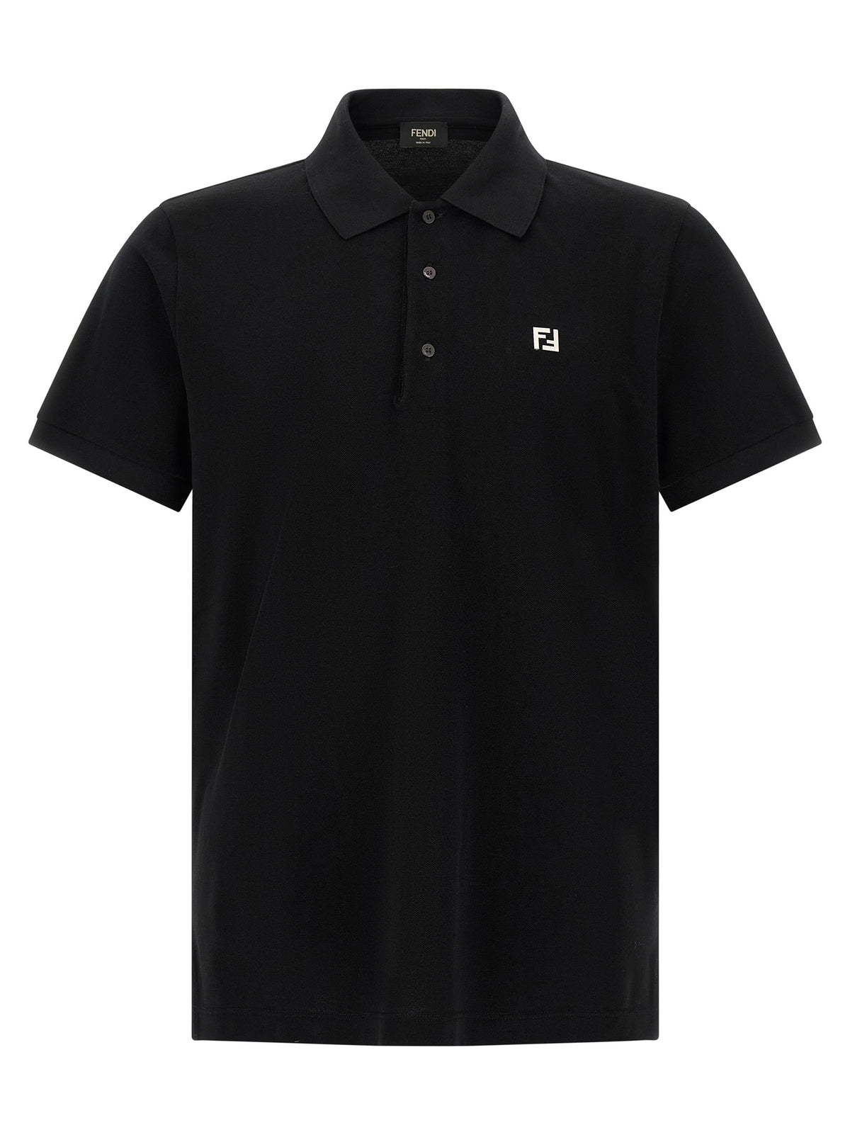 Fendi Black Cotton Polo Men's Shirt