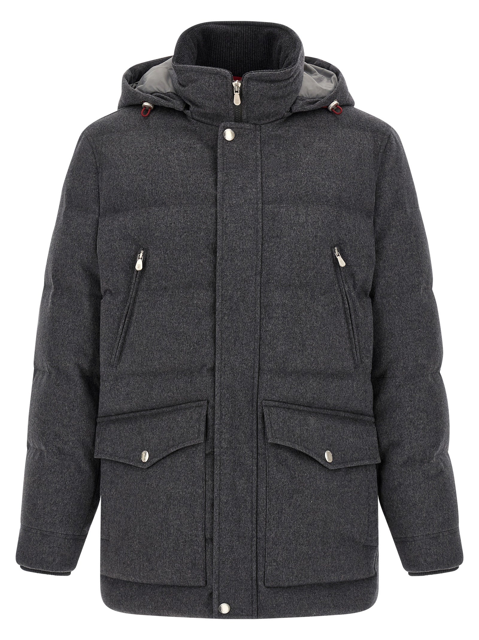 Brunello Cucinelli Gray Wool Men's Parka