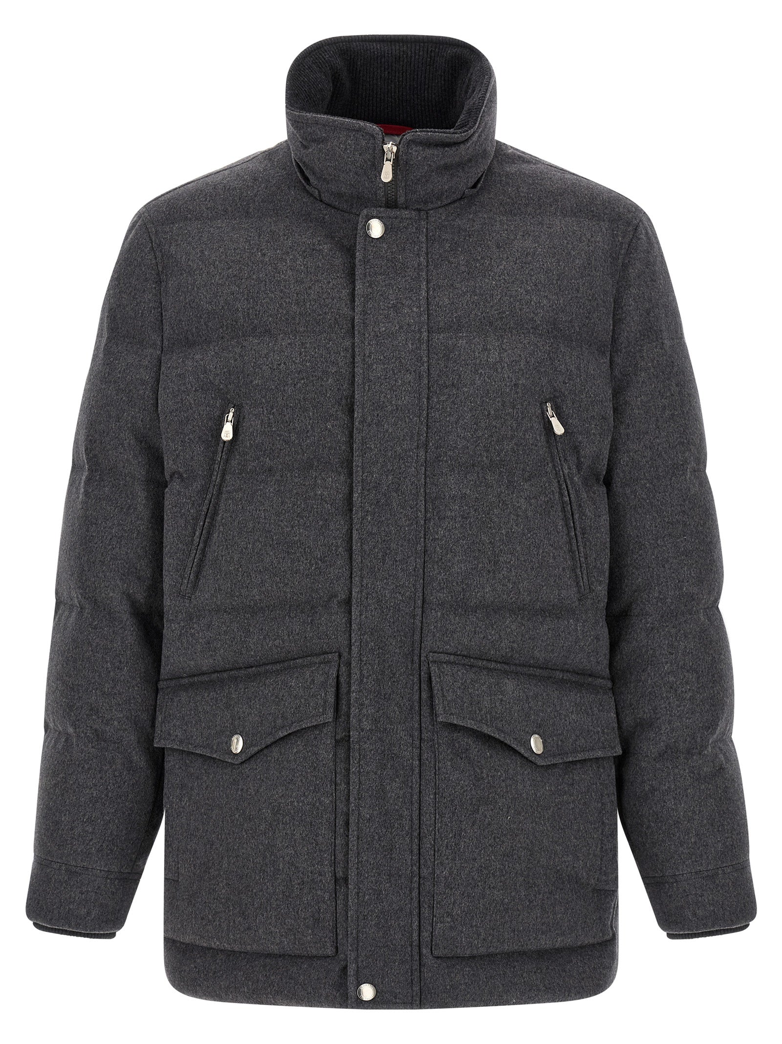 Brunello Cucinelli Gray Wool Men's Parka