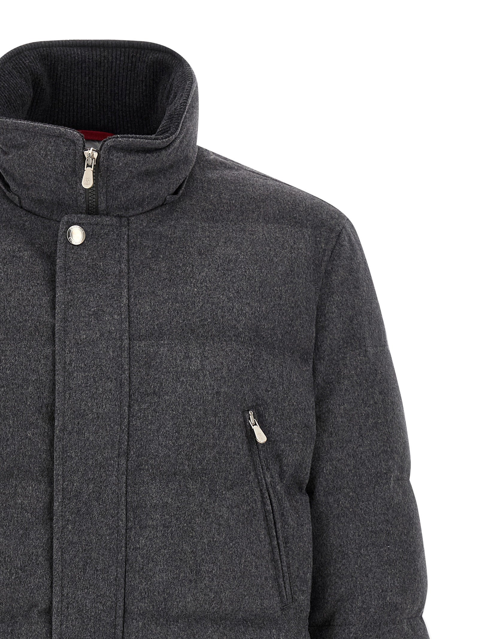 Brunello Cucinelli Gray Wool Men's Parka