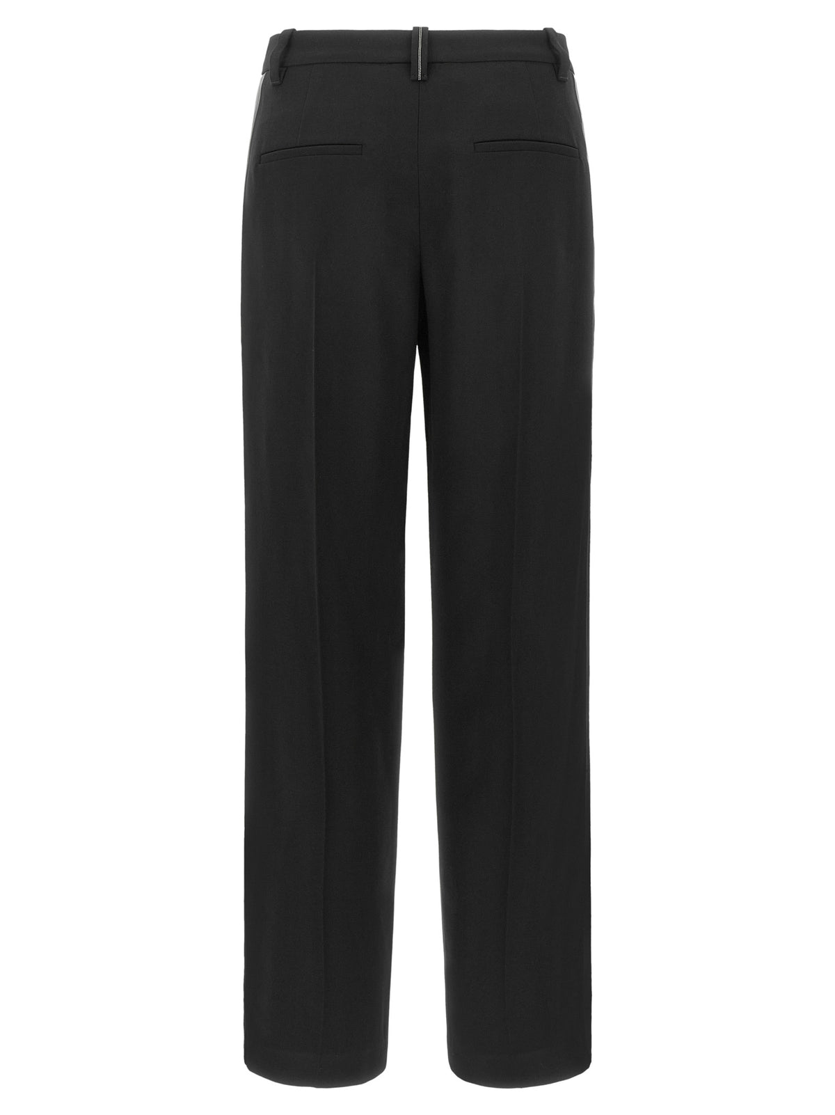Brunello Cucinelli Black Virgin Wool Casual Women's Pants