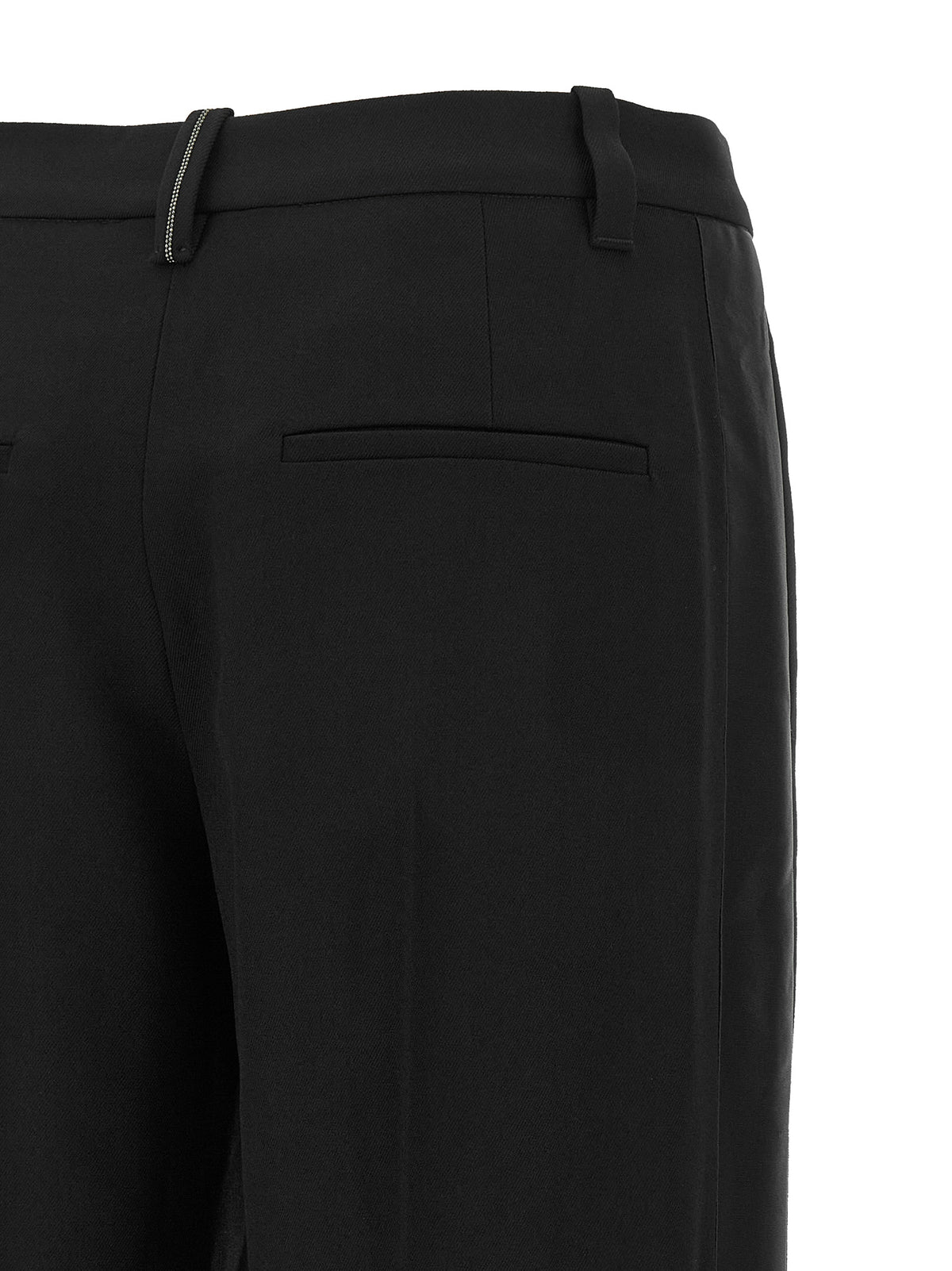 Brunello Cucinelli Black Virgin Wool Casual Women's Pants