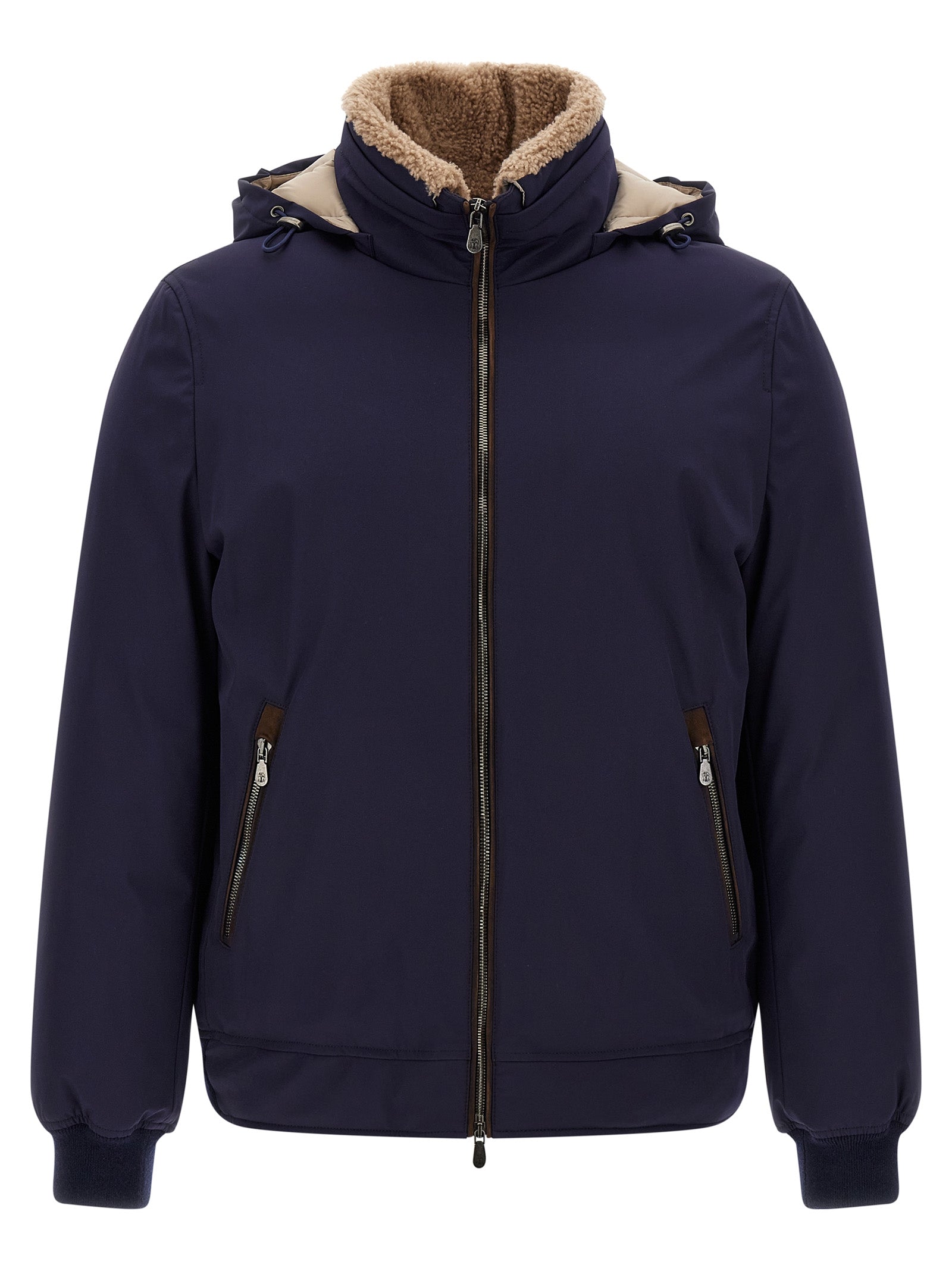 Brunello Cucinelli Blue Polyamide Full-Length Men's Jacket