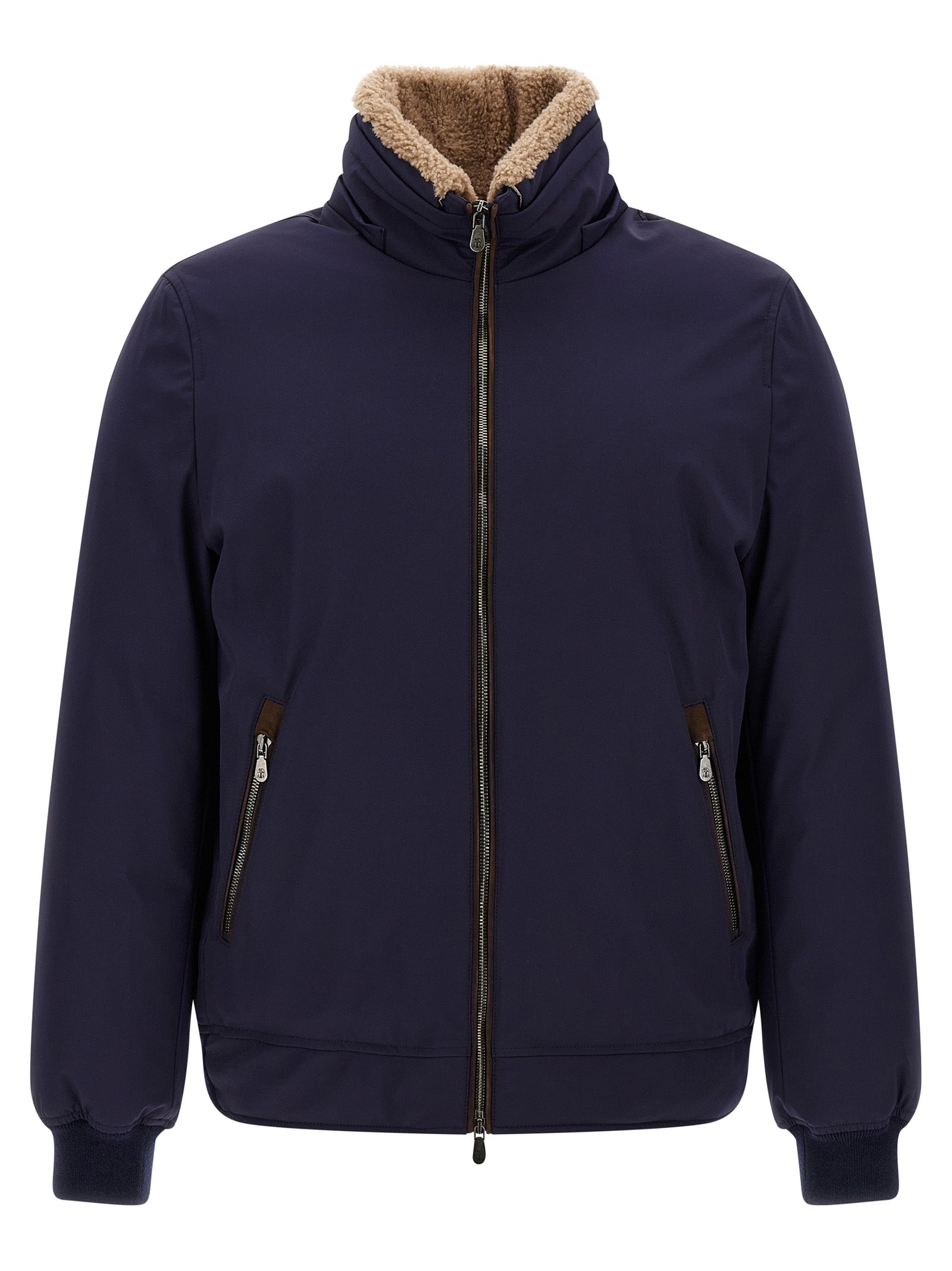 Brunello Cucinelli Blue Polyamide Full-Length Men's Jacket