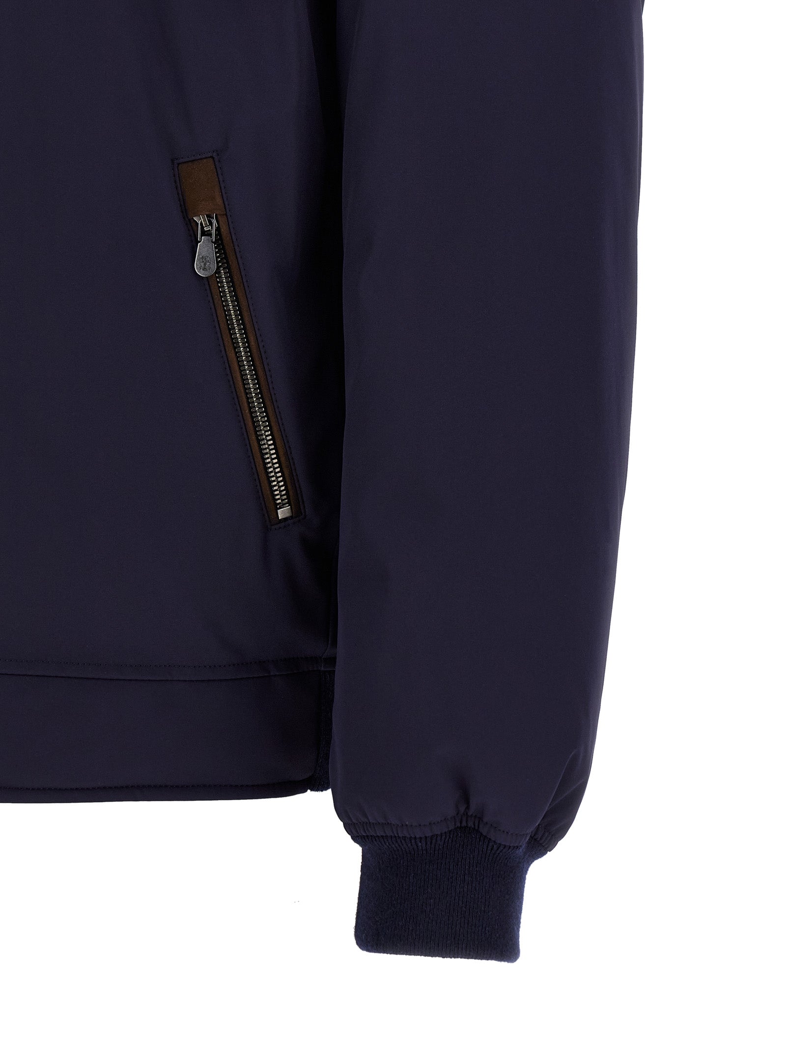 Brunello Cucinelli Blue Polyamide Full-Length Men's Jacket