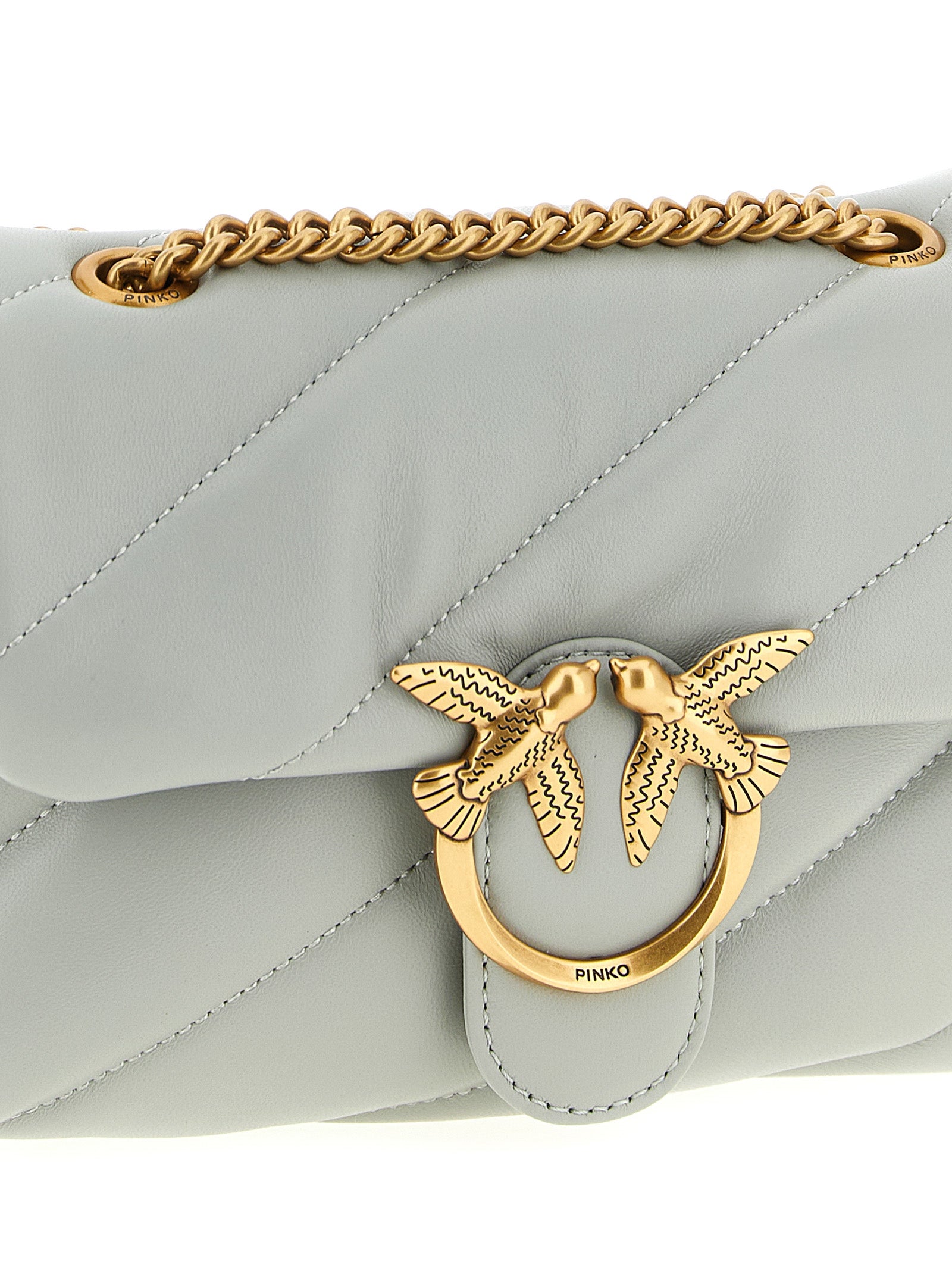 PINKO Gray Lamb Fur Crossbody Women's Bag