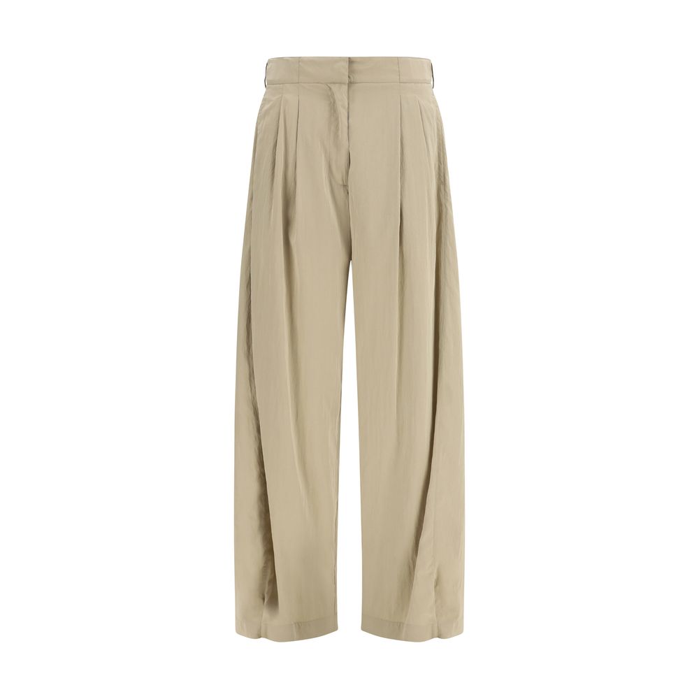 The Row Beige Silk Casual Women's Pants