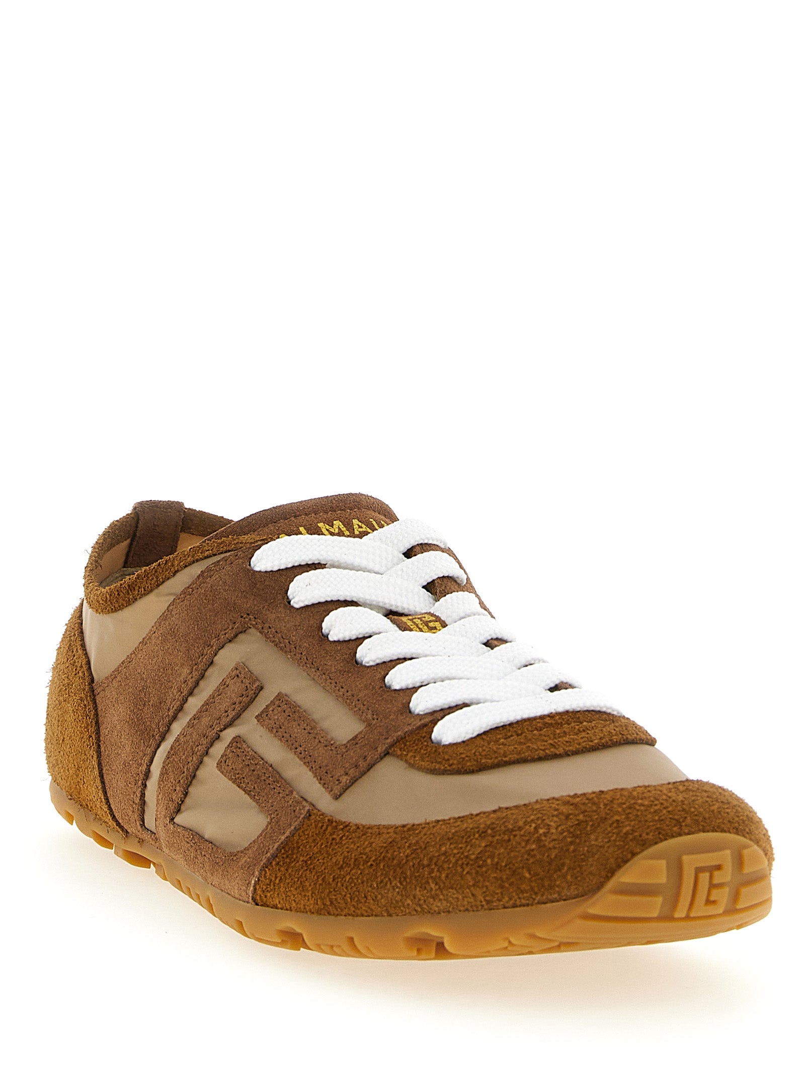 Balmain Brown Calfskin Women's Sneakers