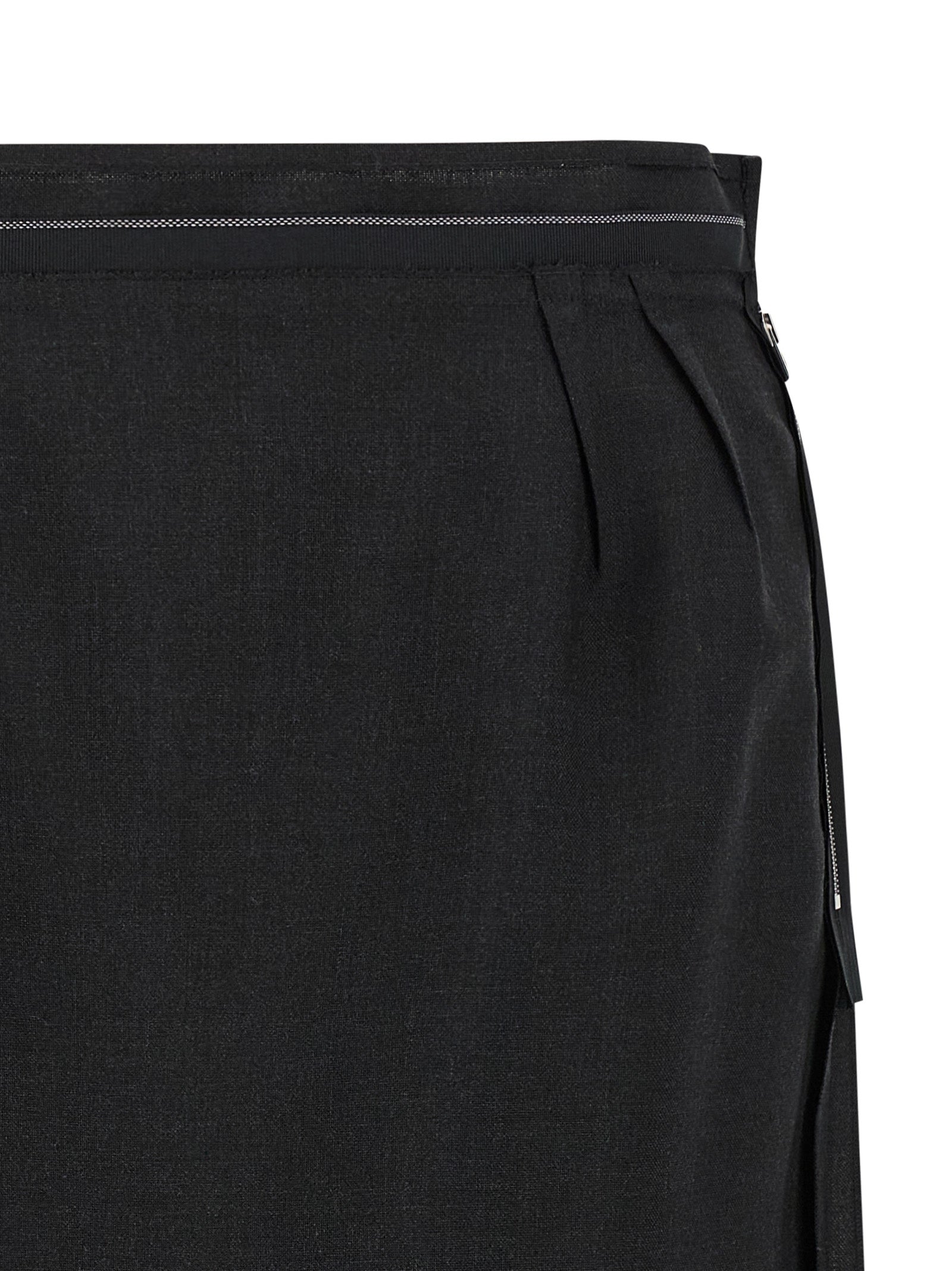 Maison Margiela Black Virgin Wool Midi Women's Skirt