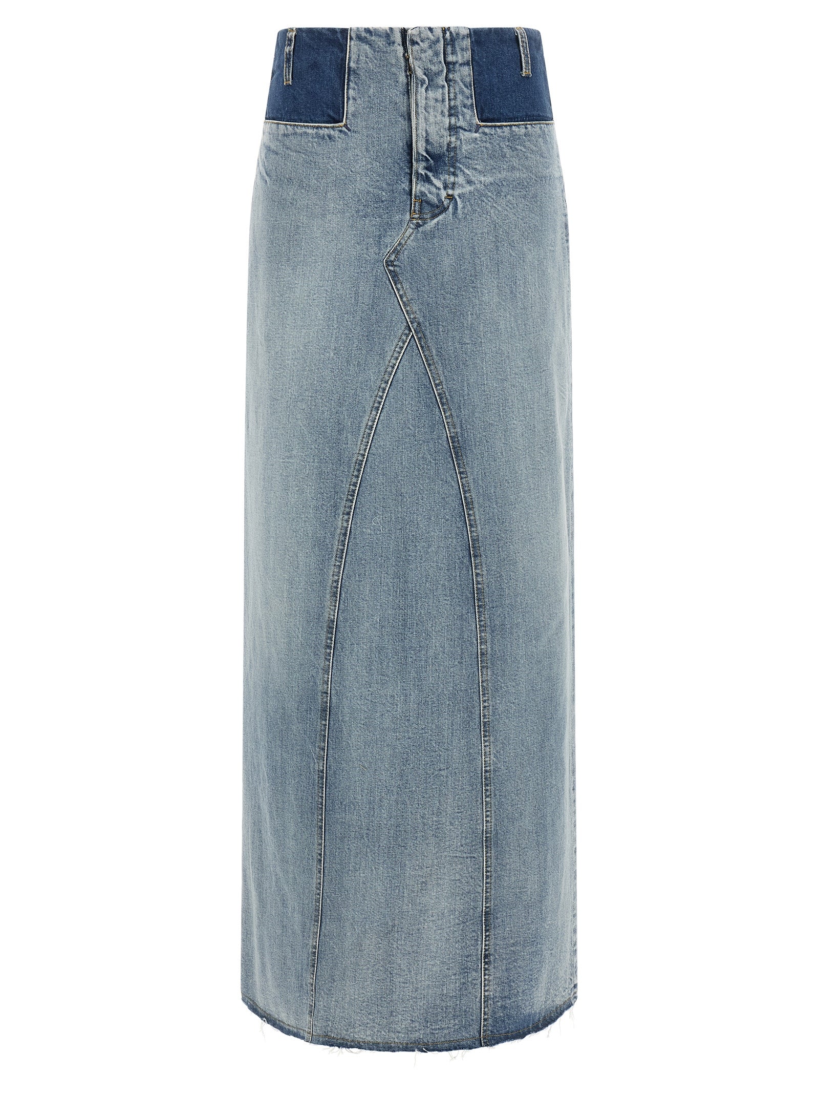 Maison Margiela Blue Cotton Mini Women's Skirt