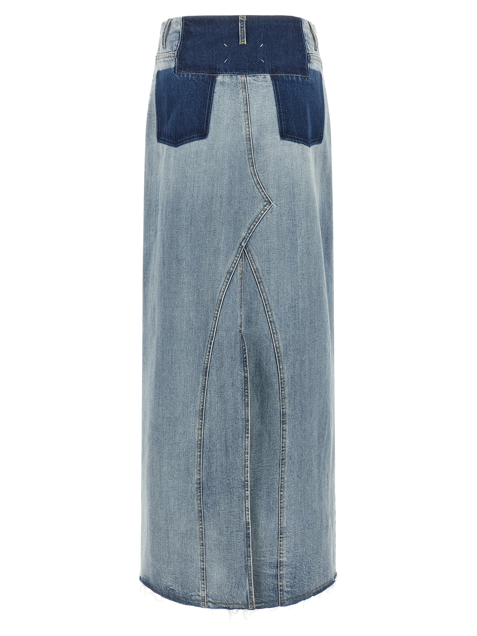 Maison Margiela Blue Cotton Mini Women's Skirt