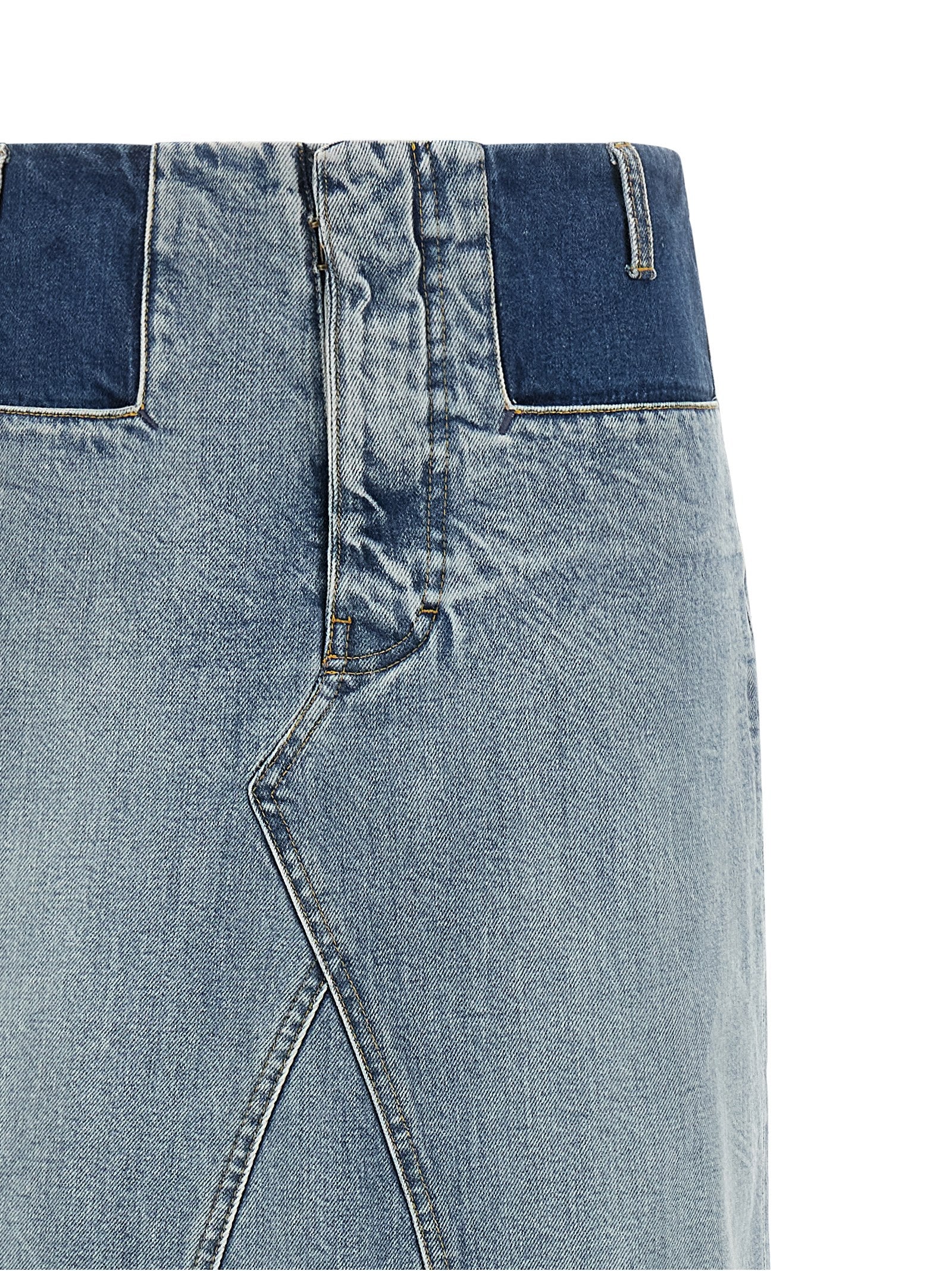 Maison Margiela Blue Cotton Mini Women's Skirt
