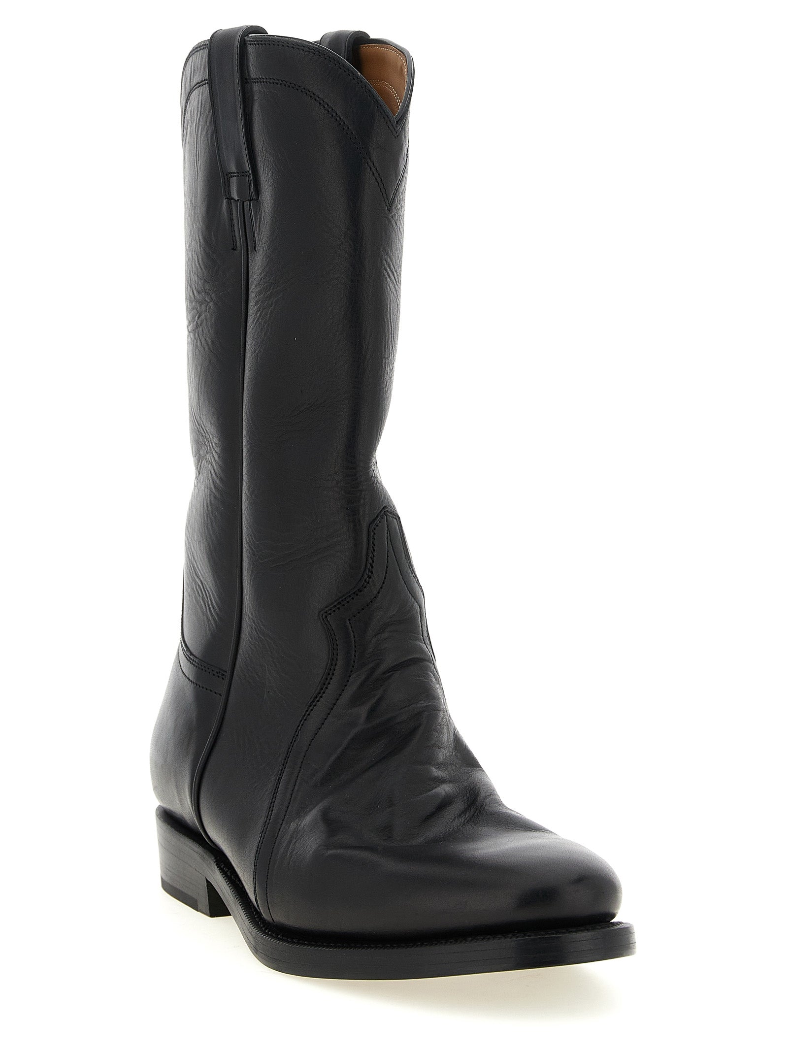 Jil Sander Black Calfskin Over The Men's Knee