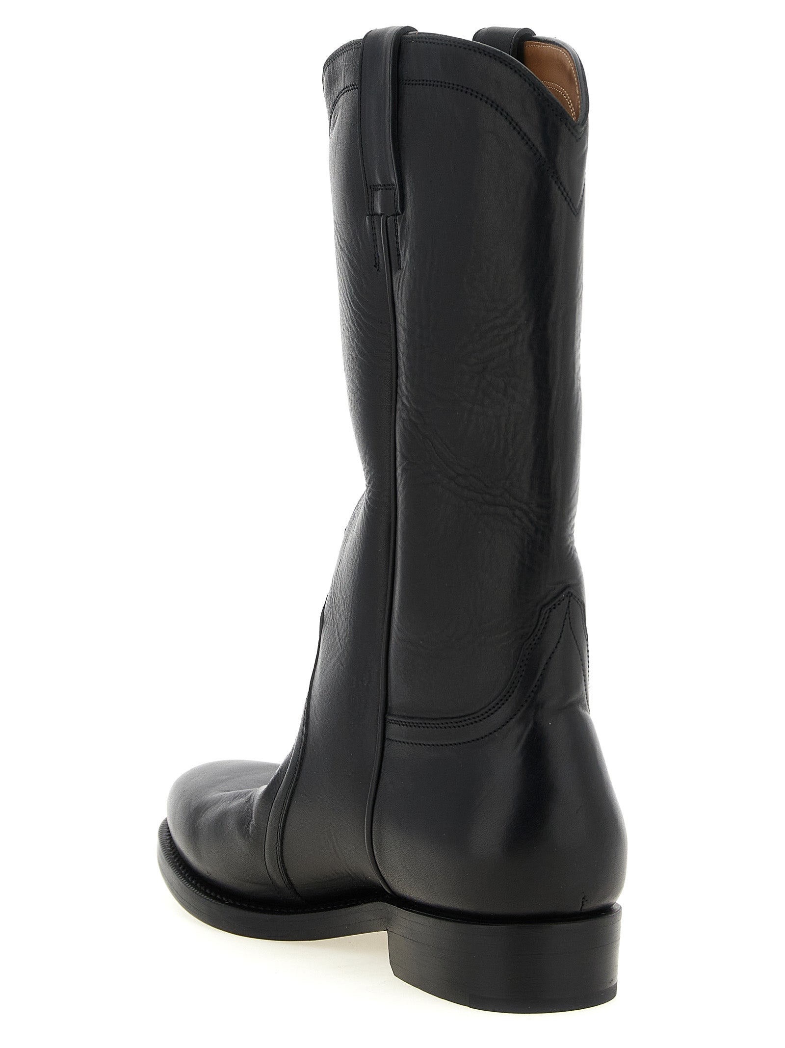 Jil Sander Black Calfskin Over The Men's Knee