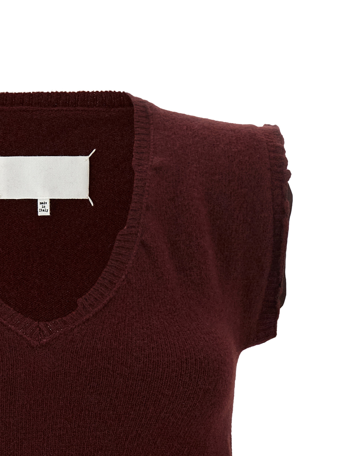 Maison Margiela Bordeaux Virgin Wool Sleeveless Women's Jacket
