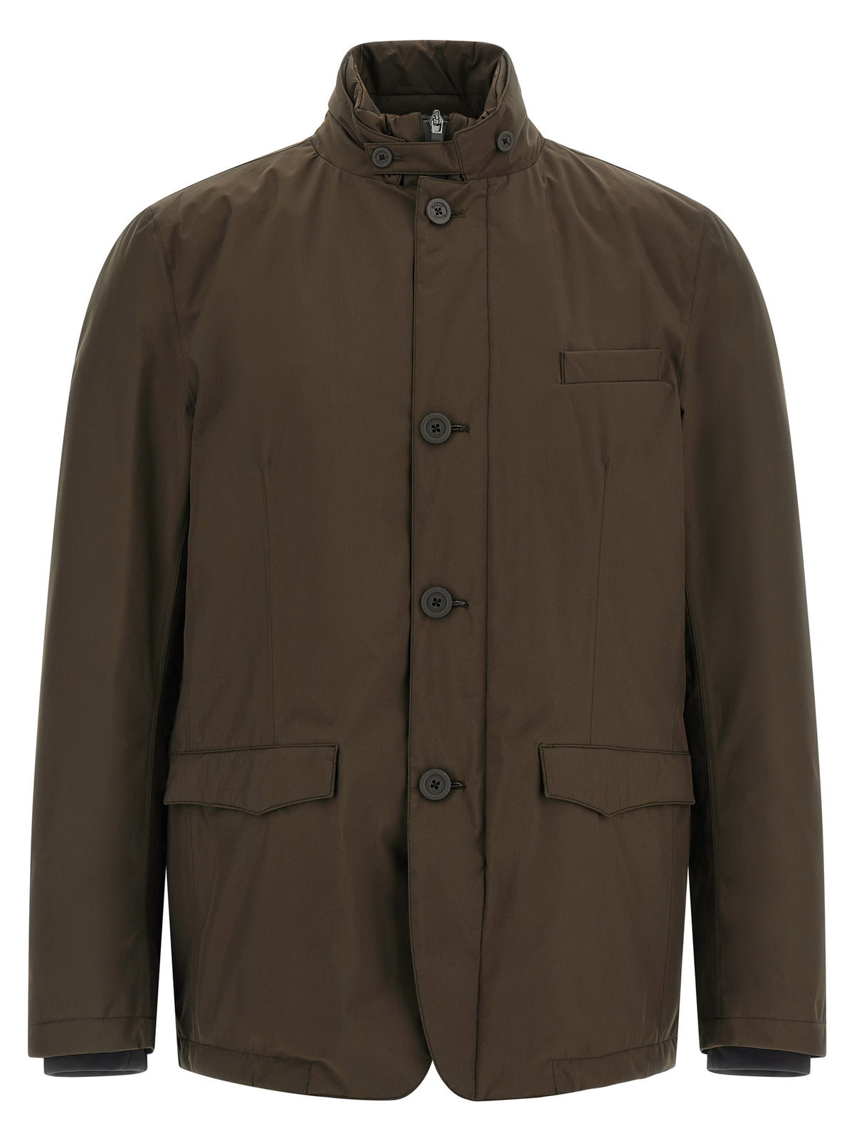 Herno Brown Polyester Full-Length Men's Jacket