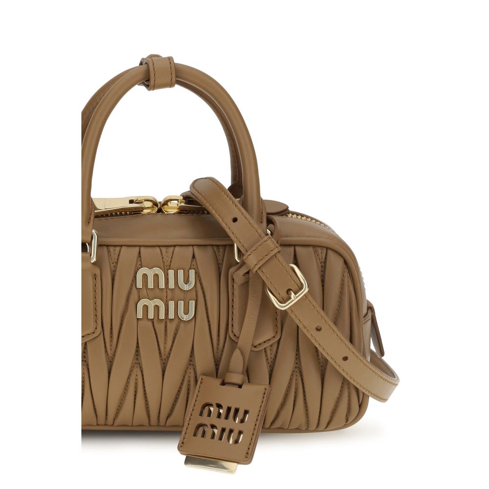 Miu Miu Beige Calf Leather Bos Taurus Women's Handbag