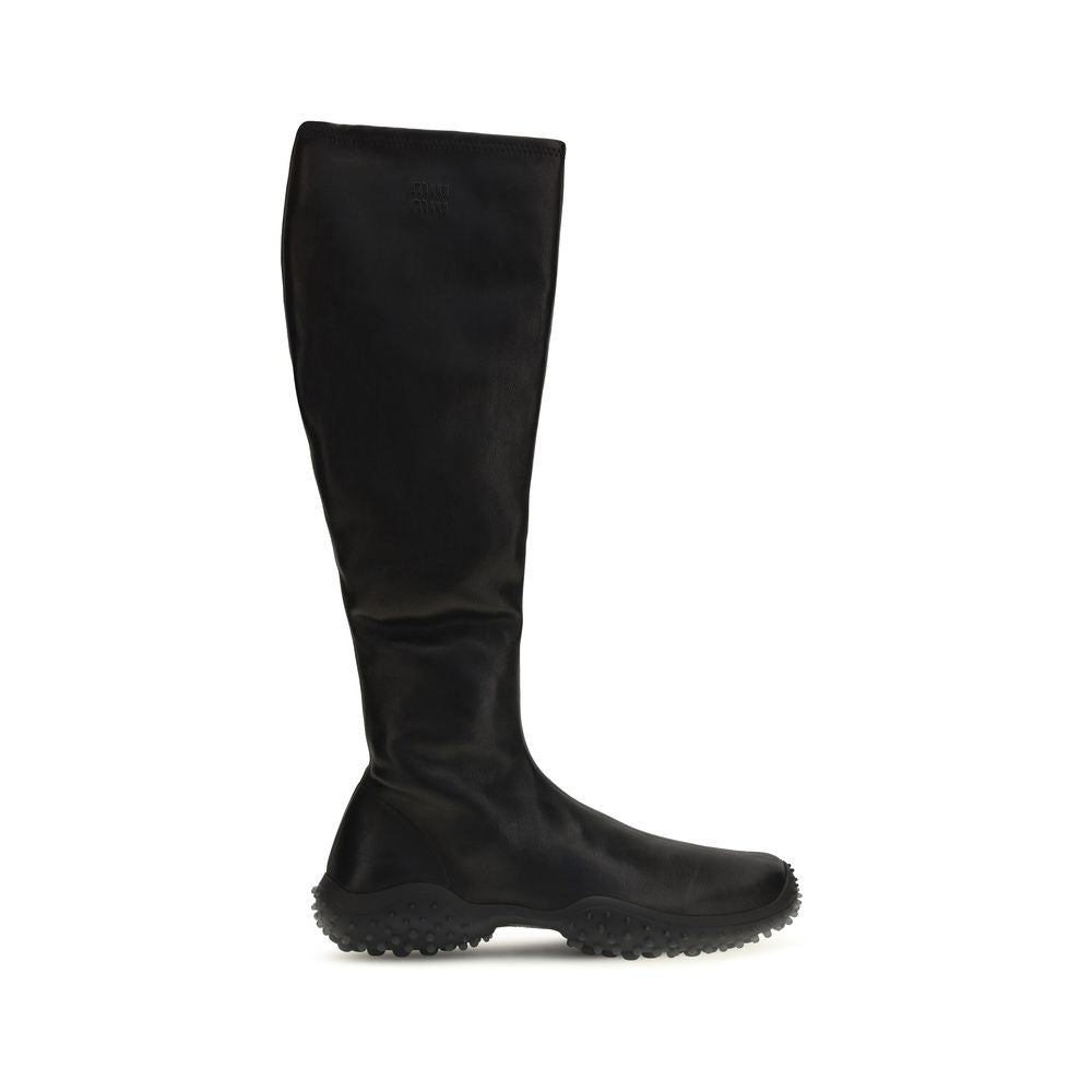 Miu Miu Black Lamb Ovis Aries Ankle Women's Boots