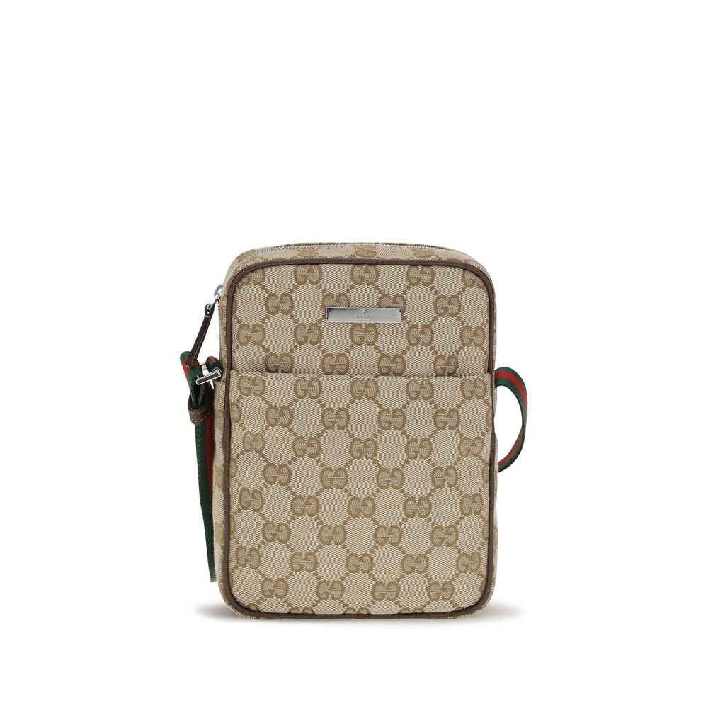 Gucci Beige Fabric Shoulder Men's Bag