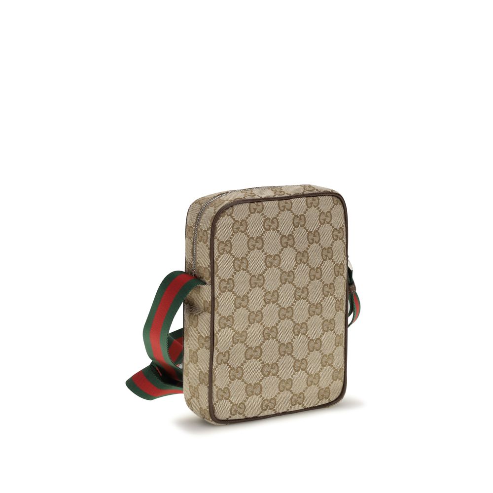 Gucci Beige Fabric Shoulder Men's Bag