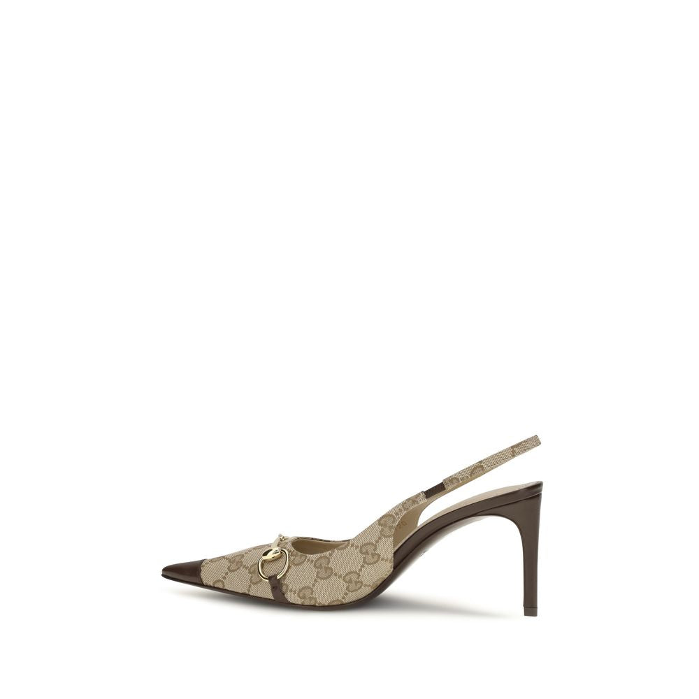 Gucci Beige Fabric High Heel Women's Pumps