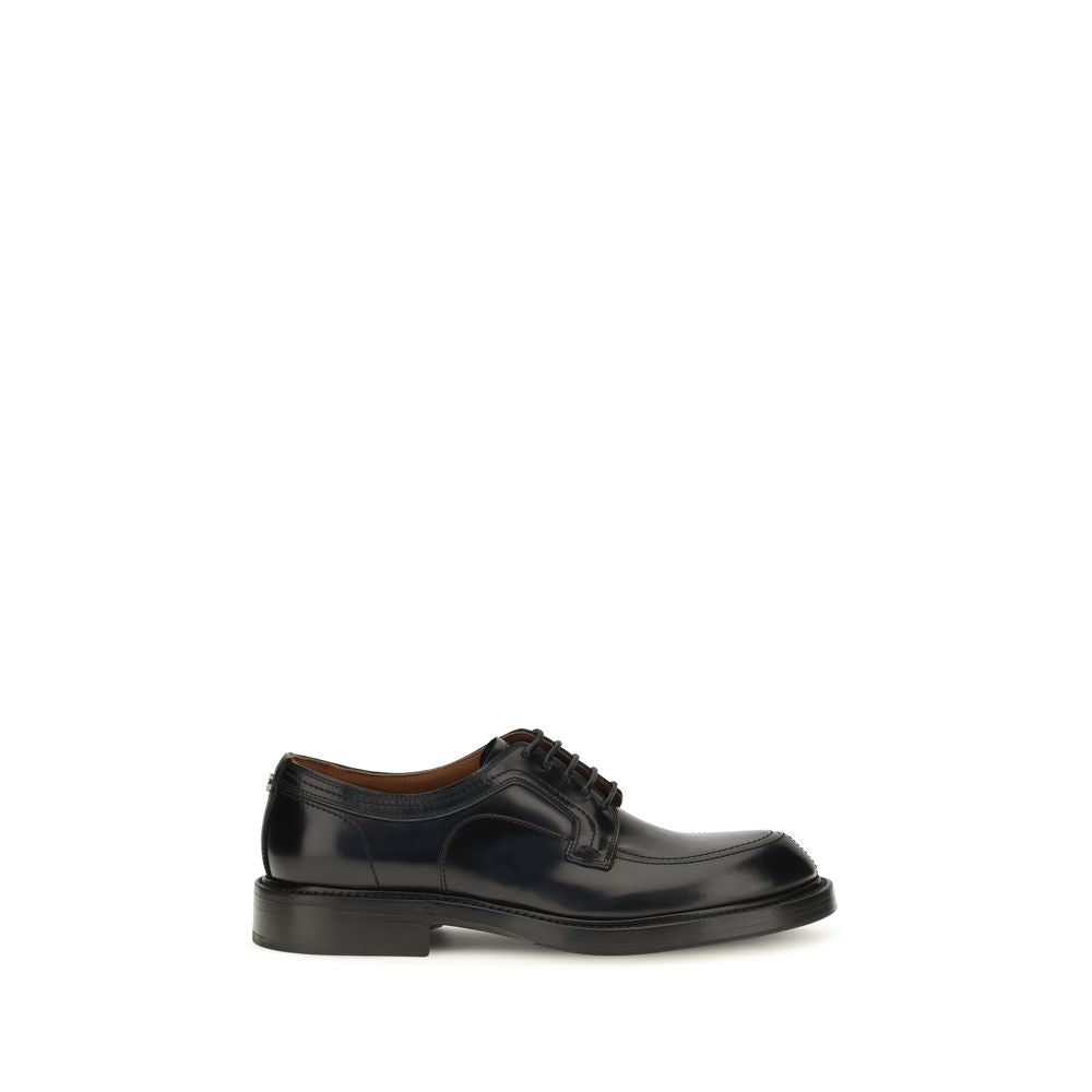 Dolce & Gabbana Black Calf Leather Bos Taurus Oxfords And Men's Derbies
