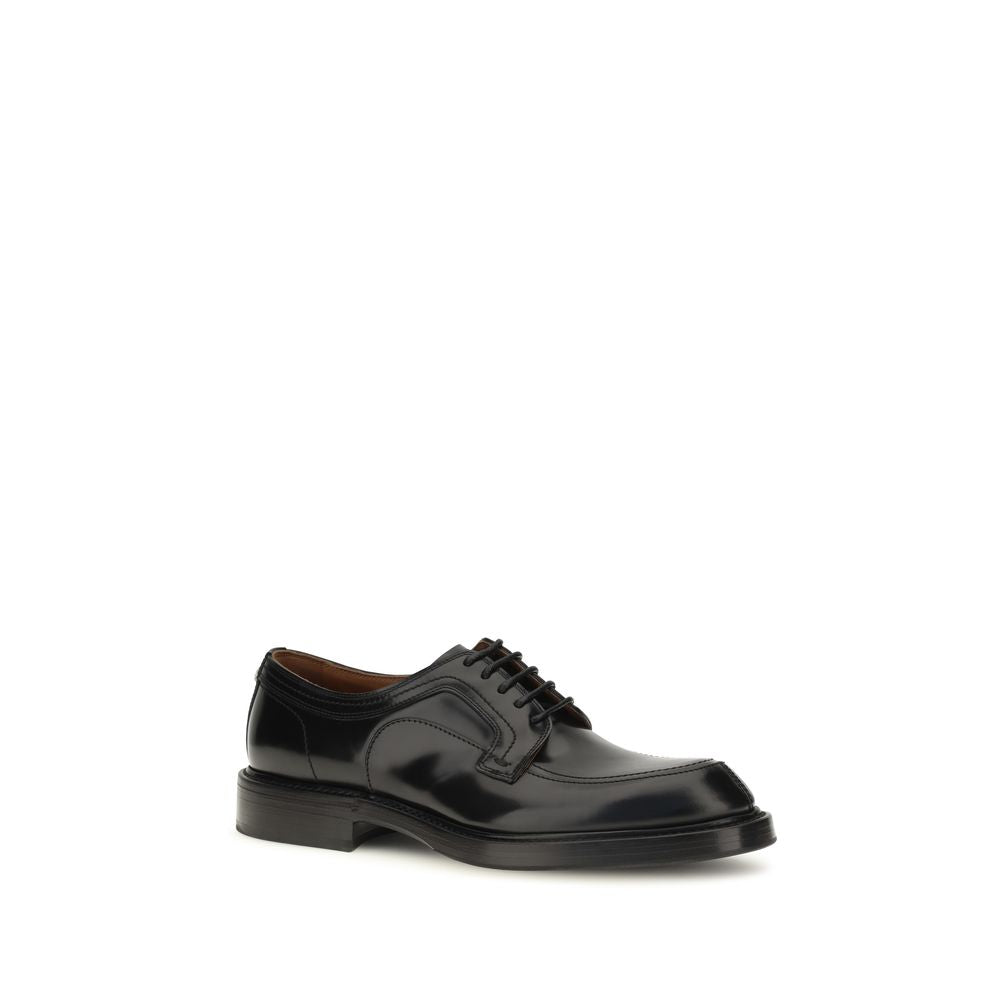 Dolce & Gabbana Black Calf Leather Bos Taurus Oxfords And Men's Derbies