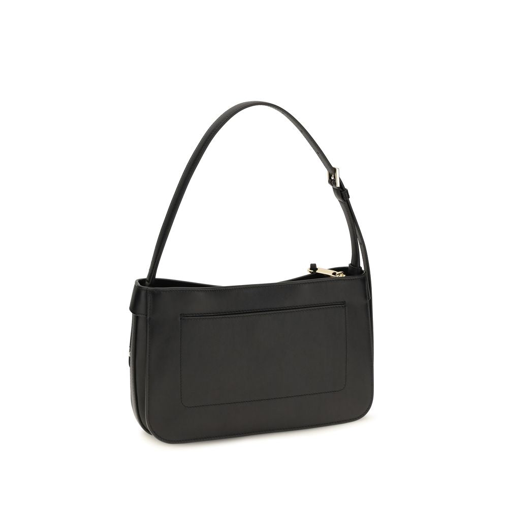 Ferragamo Black Calf Leather Bos Taurus Shoulder Women's Bag