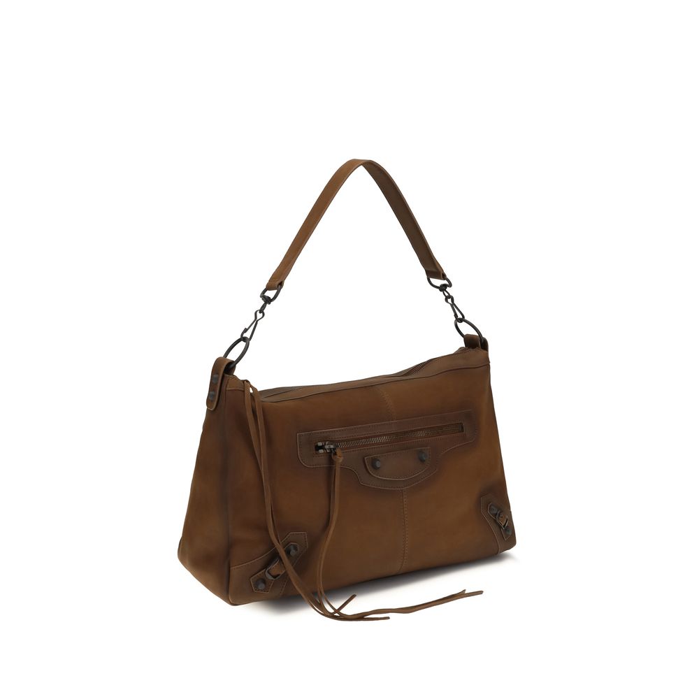 Balenciaga Brown Lamb Ovis Aries Shoulder Men's Bag