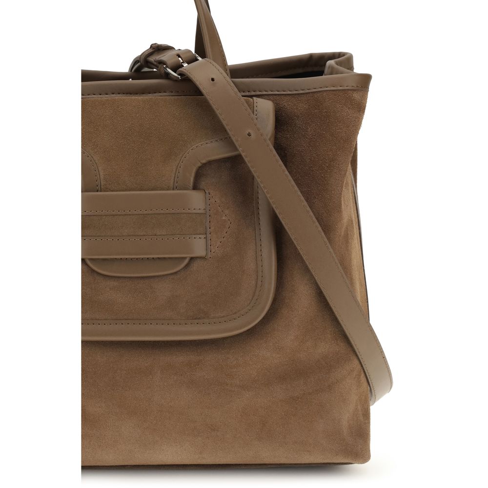 Pierre Hardy Brown Suede Leather Shoulder Women's Bag