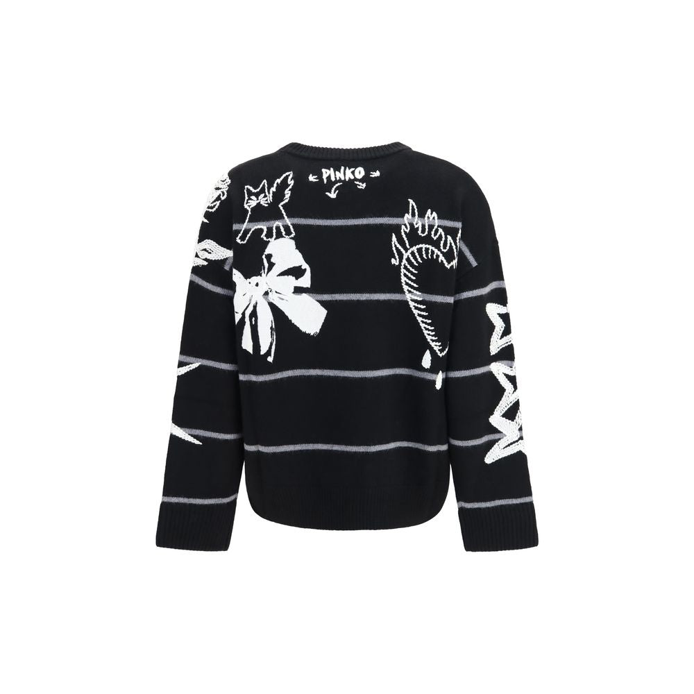 PINKO Black Wool Oves Aries Women's Sweatshirt
