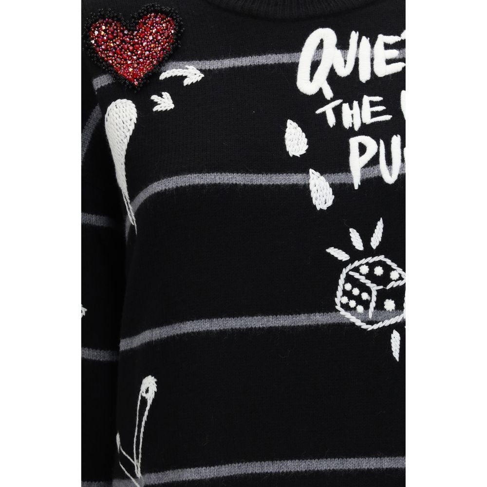PINKO Black Wool Oves Aries Women's Sweatshirt